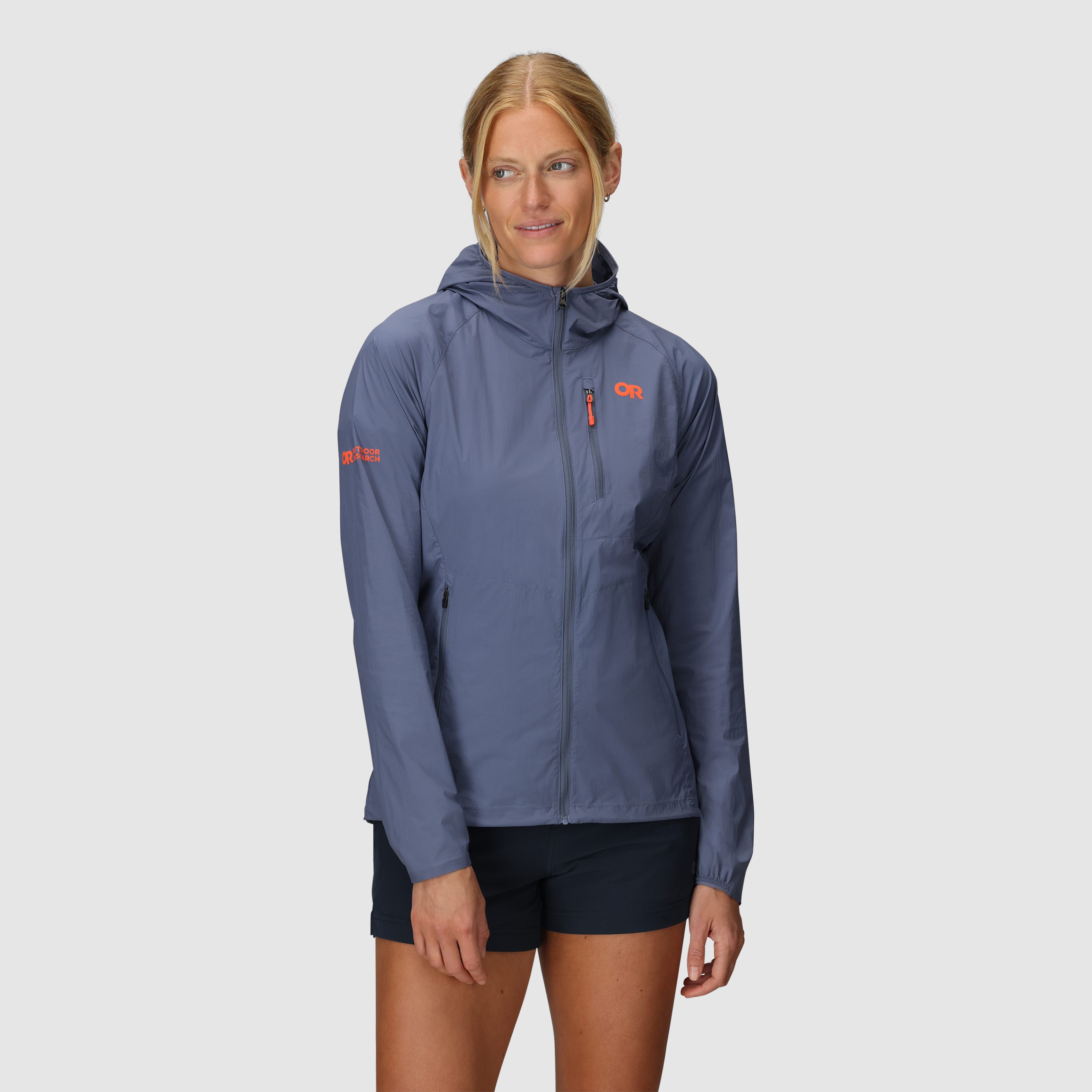 Women's Lightweight Windproof Hoodie with Stretch & Packable Design