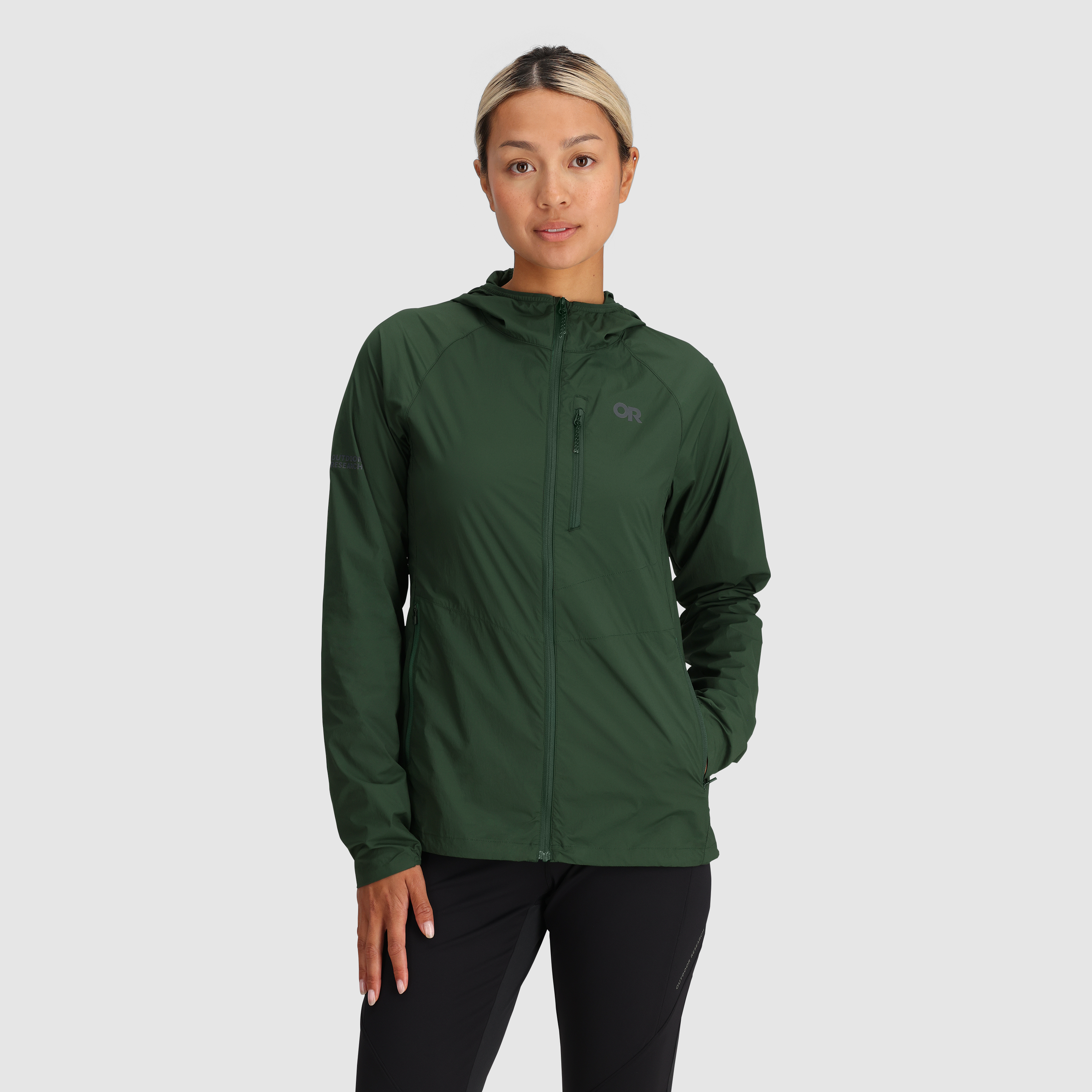 Women's Lightweight Windproof Hoodie with Stretch & Packable Design