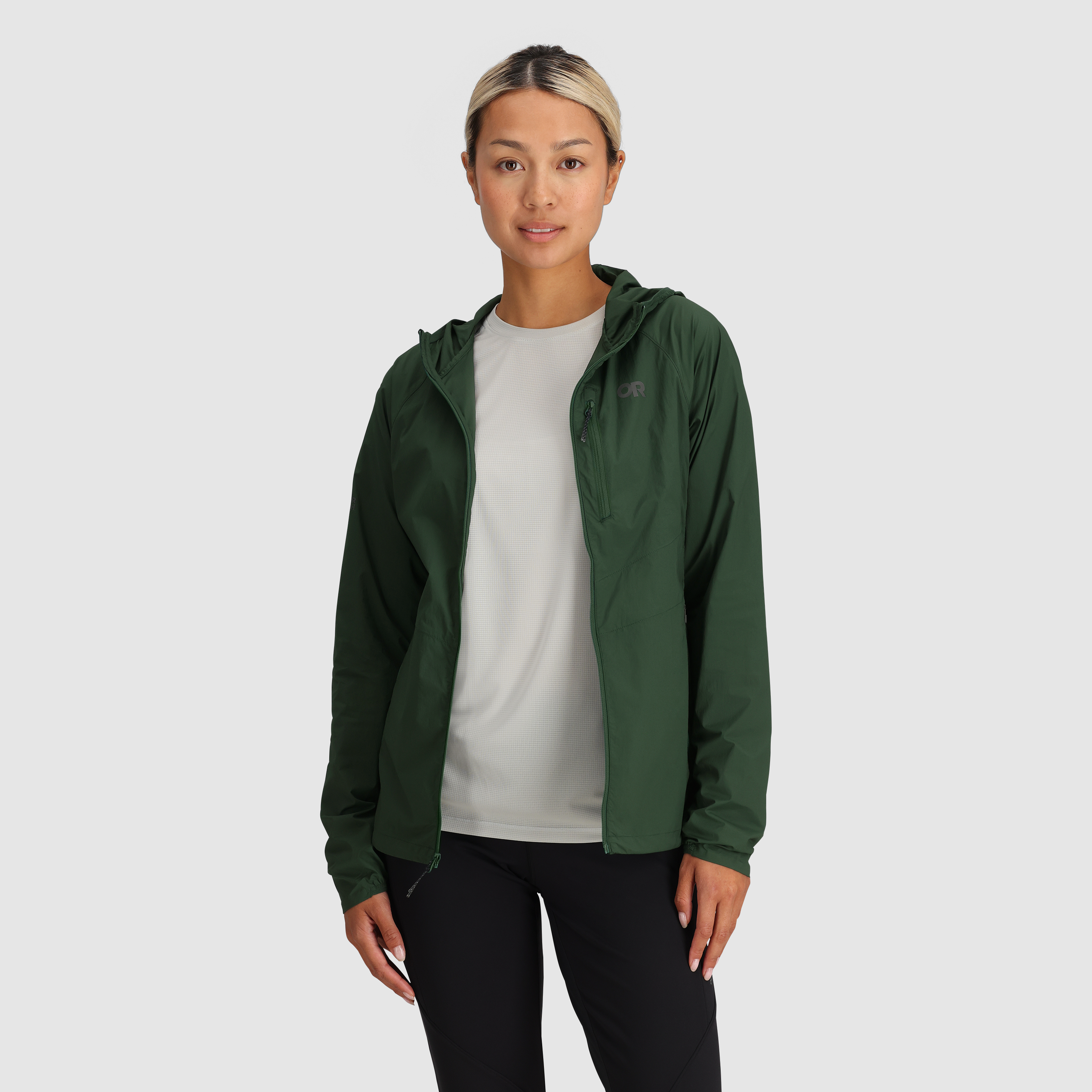 Women's Lightweight Windproof Hoodie with Stretch & Packable Design