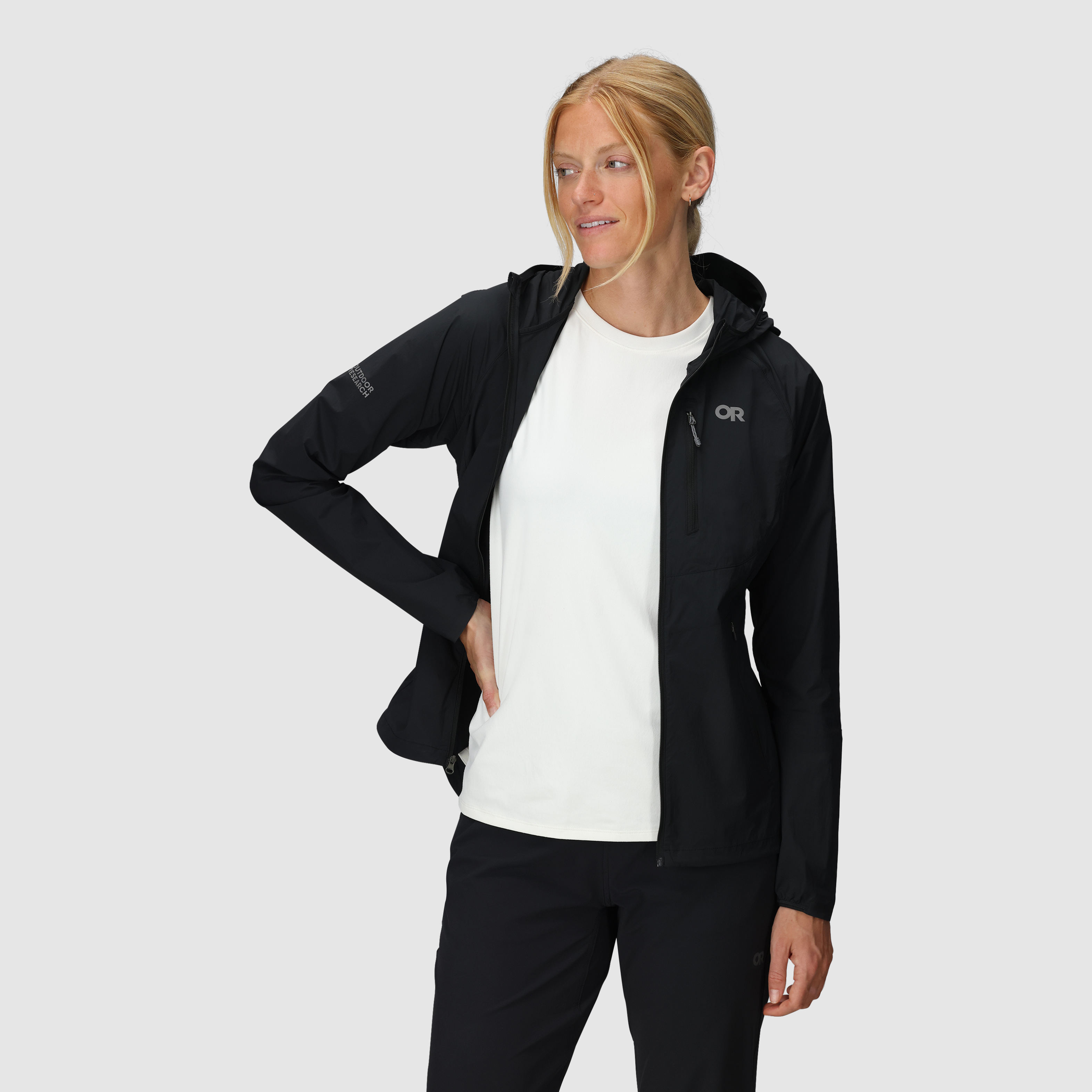 Women's Lightweight Windproof Hoodie with Stretch & Packable Design