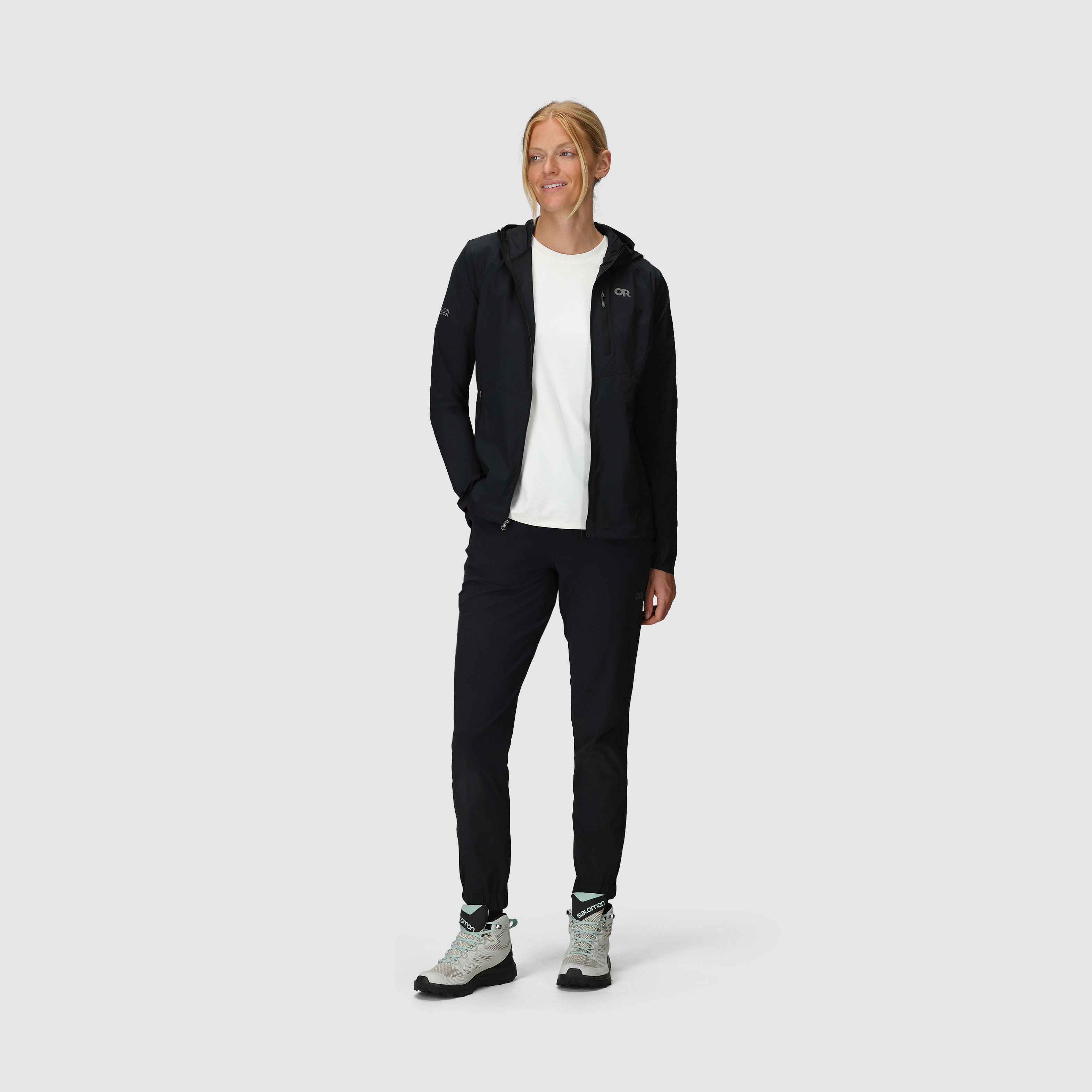 Women's Lightweight Windproof Hoodie with Stretch & Packable Design