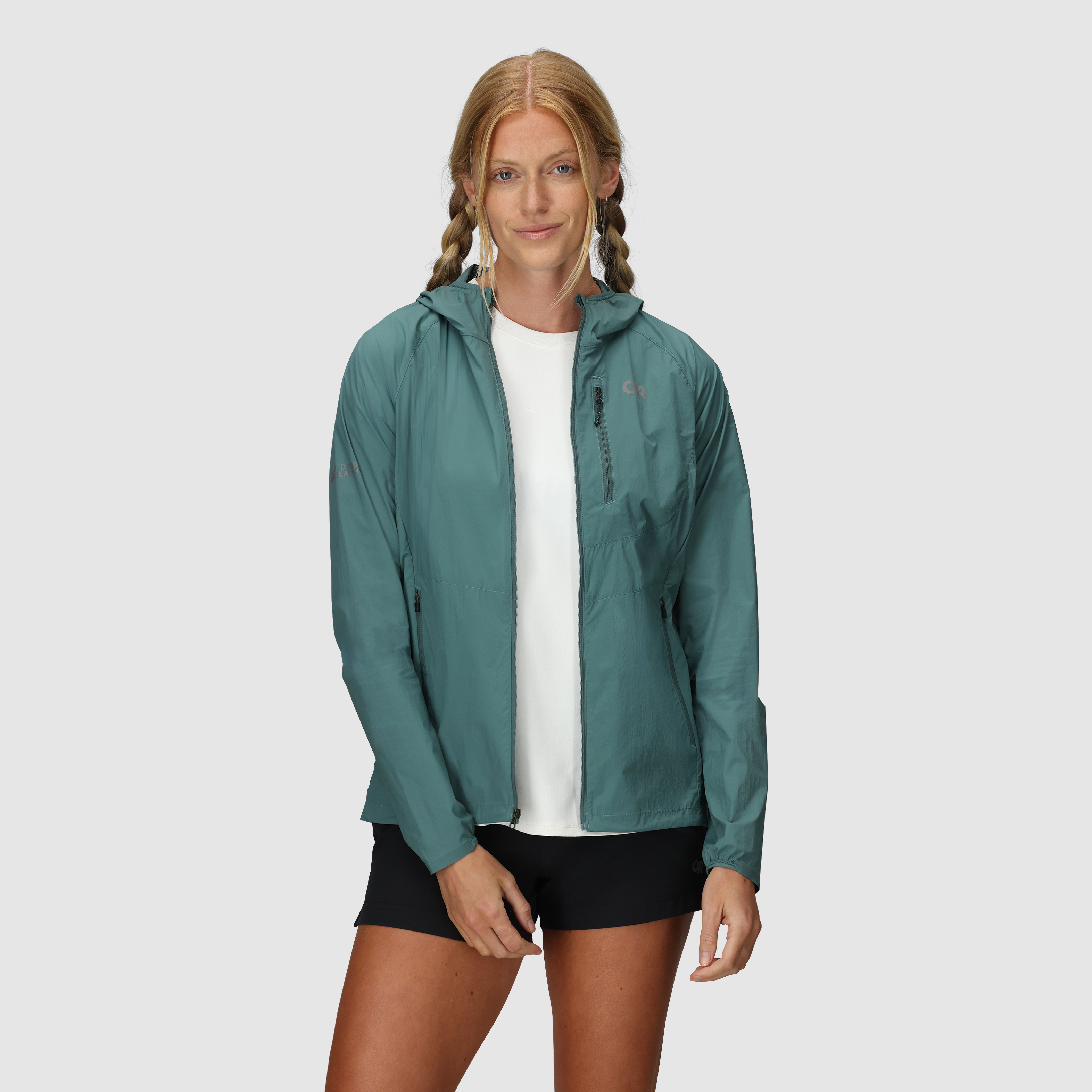 Women's Lightweight Windproof Hoodie with Stretch & Packable Design
