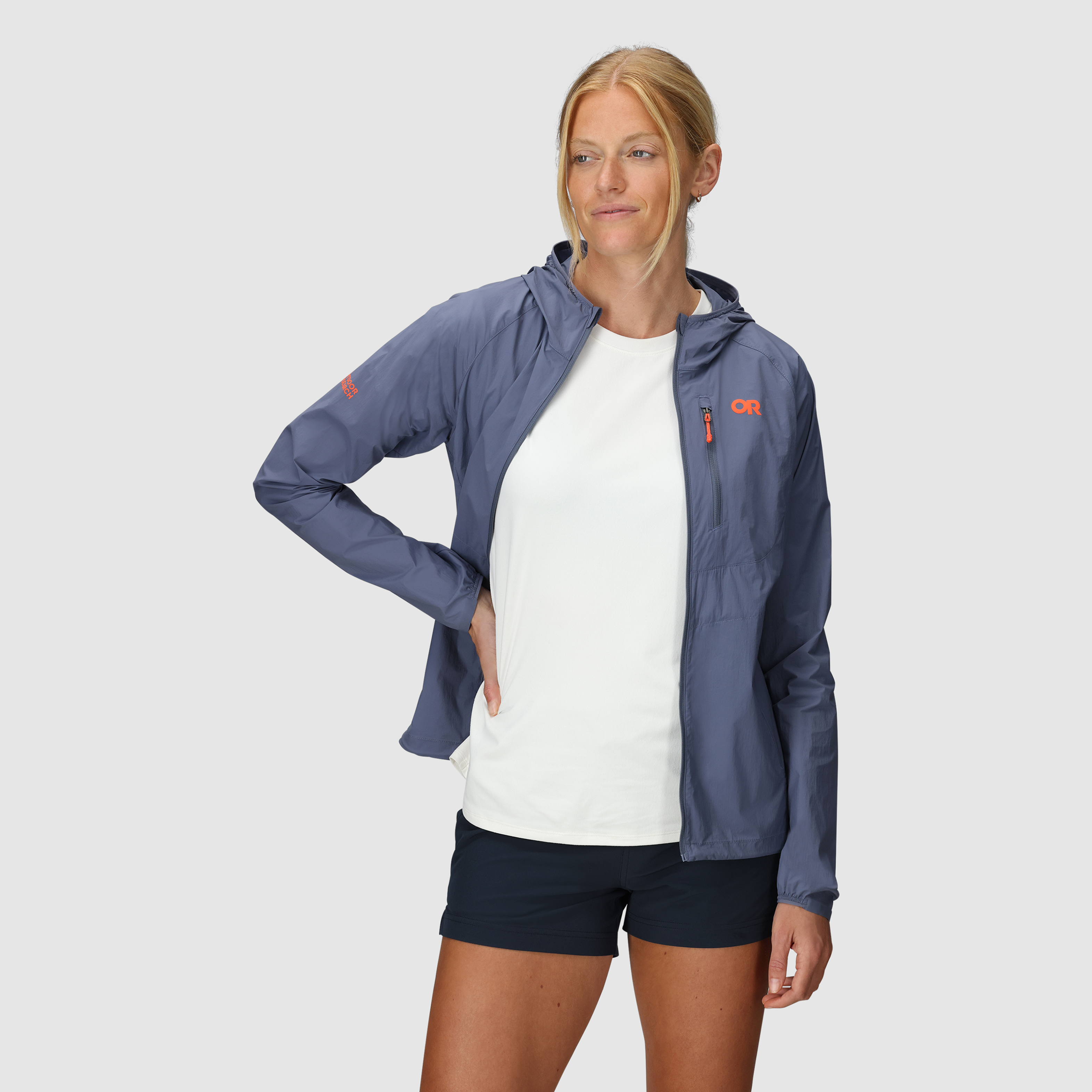 Women's Lightweight Windproof Hoodie with Stretch & Packable Design