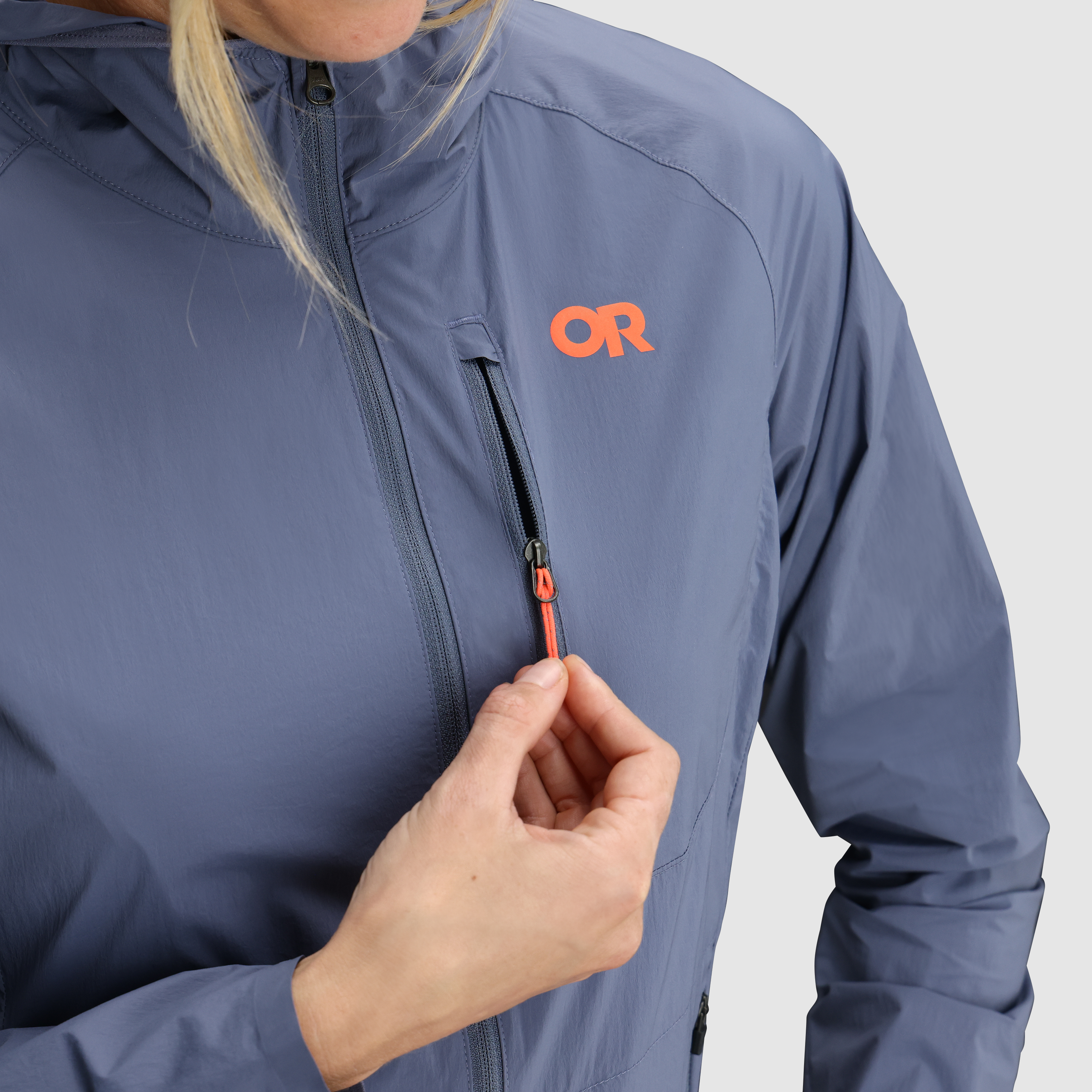 Women's Lightweight Windproof Hoodie with Stretch & Packable Design