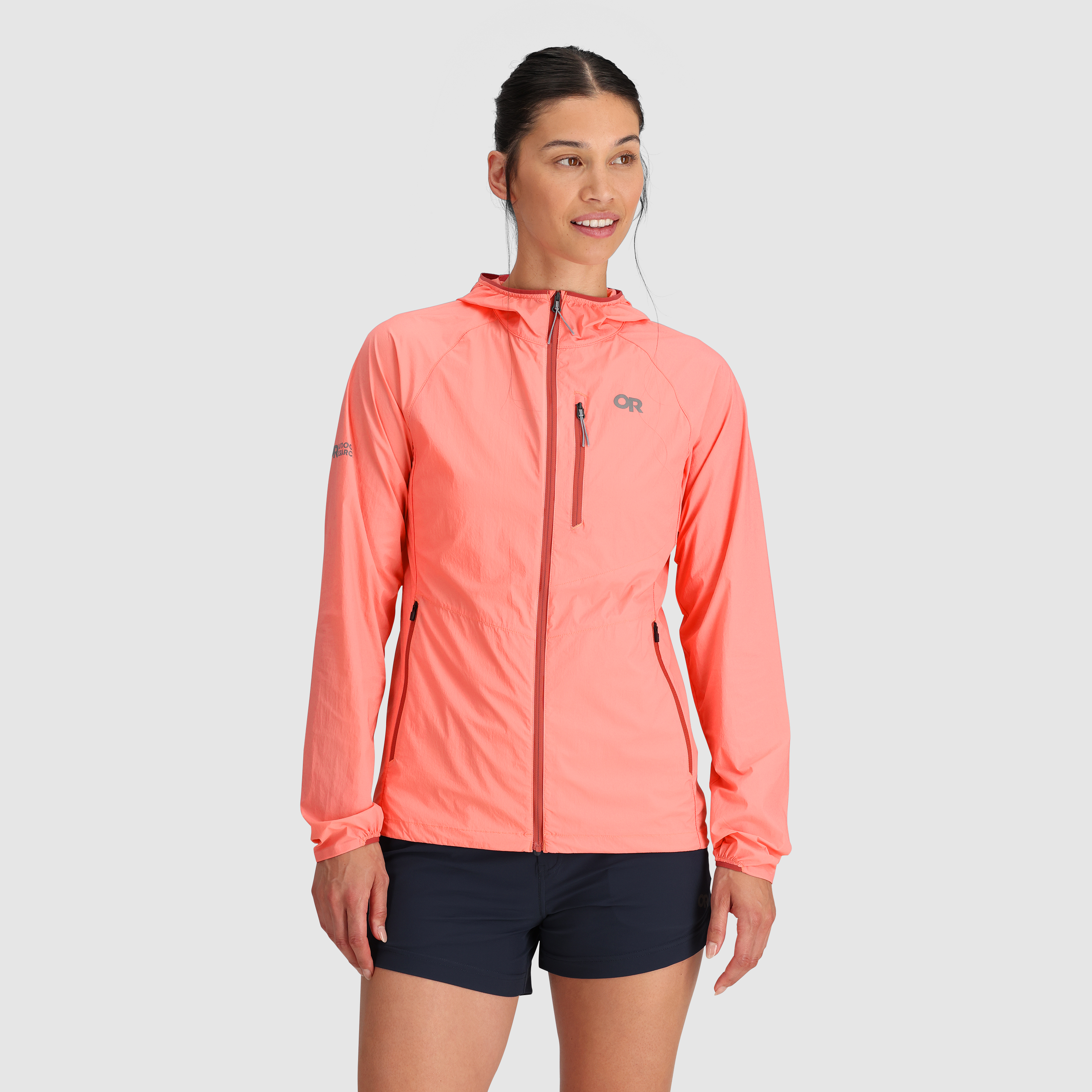 Women's Lightweight Windproof Hoodie with Stretch & Packable Design
