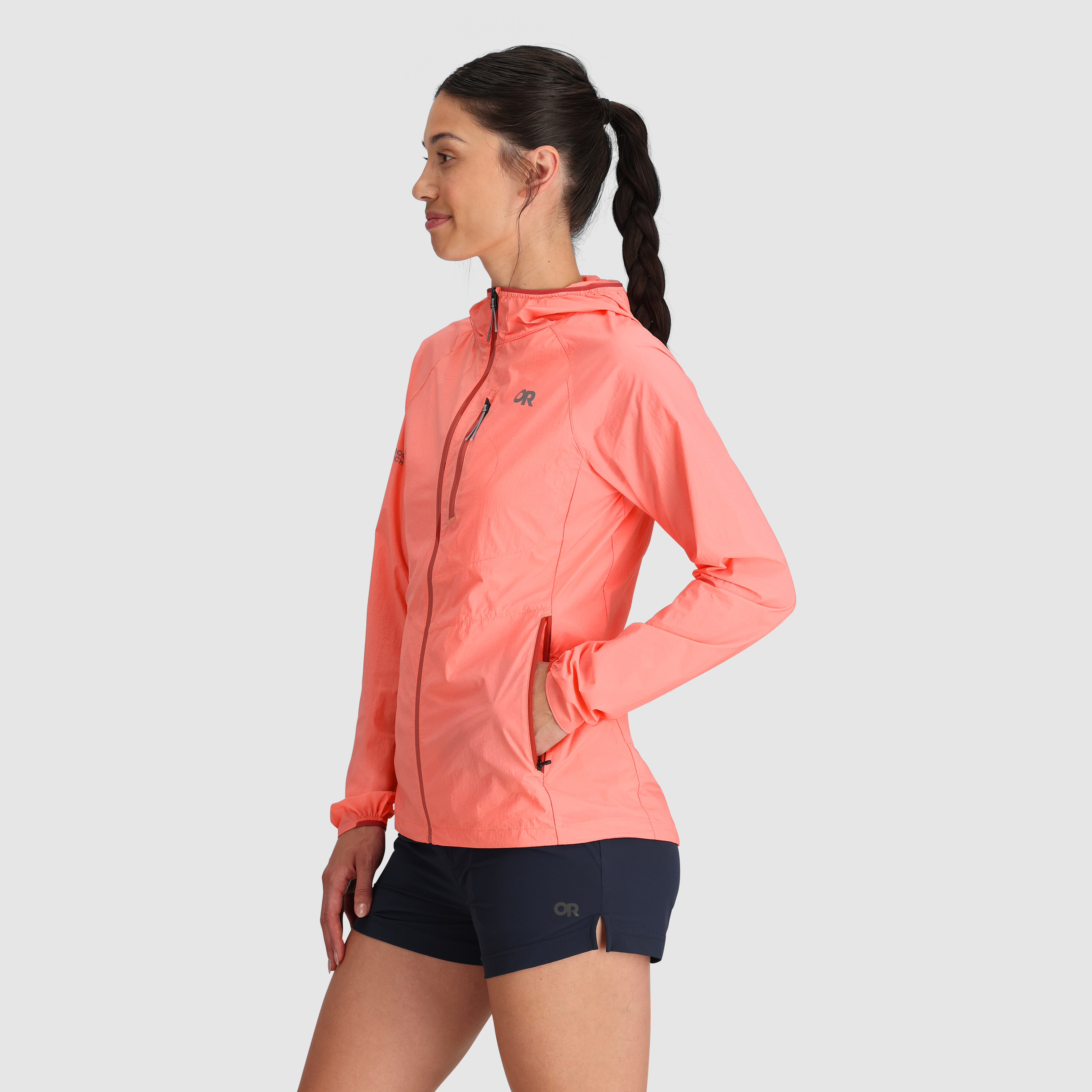 Women's Lightweight Windproof Hoodie with Stretch & Packable Design