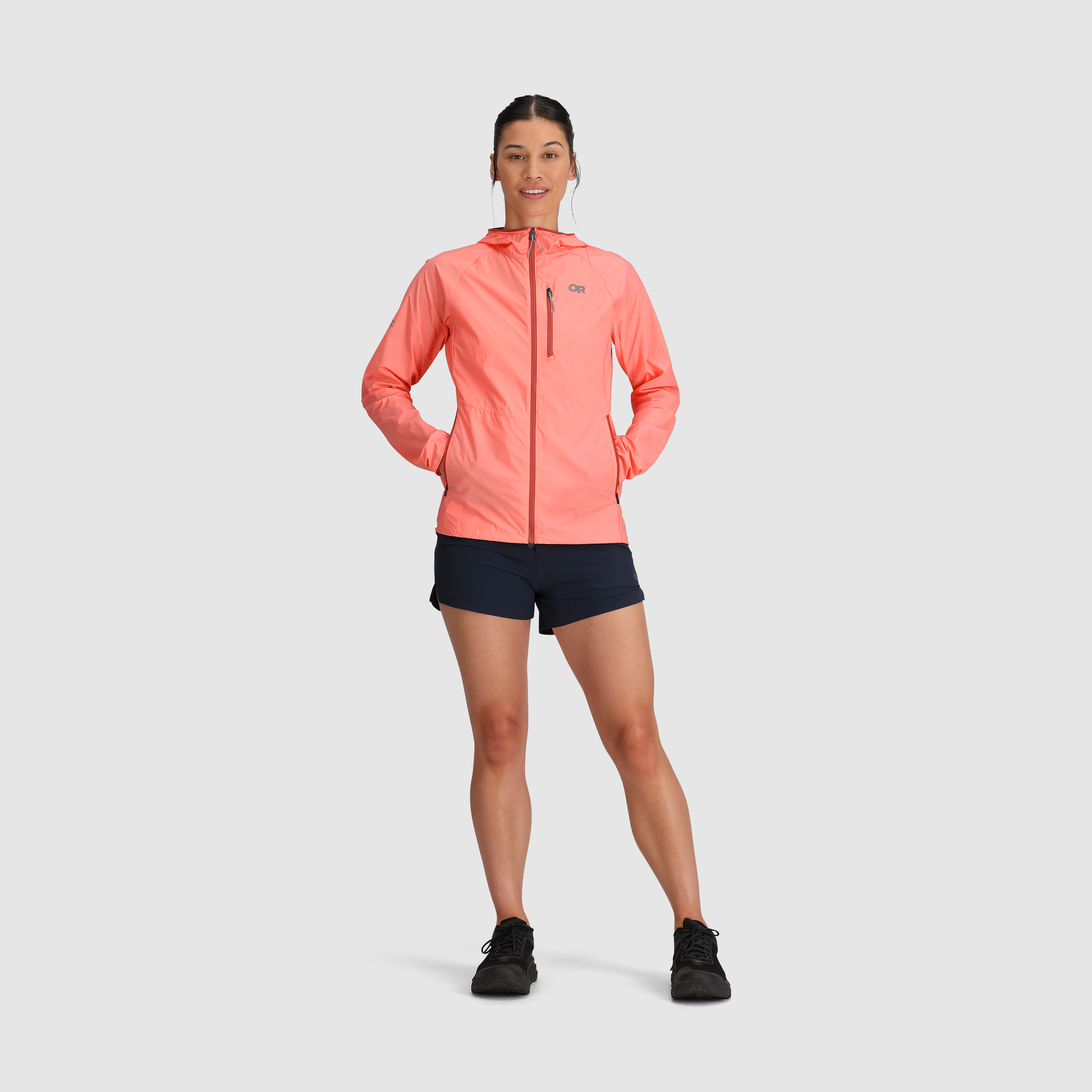 Women's Lightweight Windproof Hoodie with Stretch & Packable Design