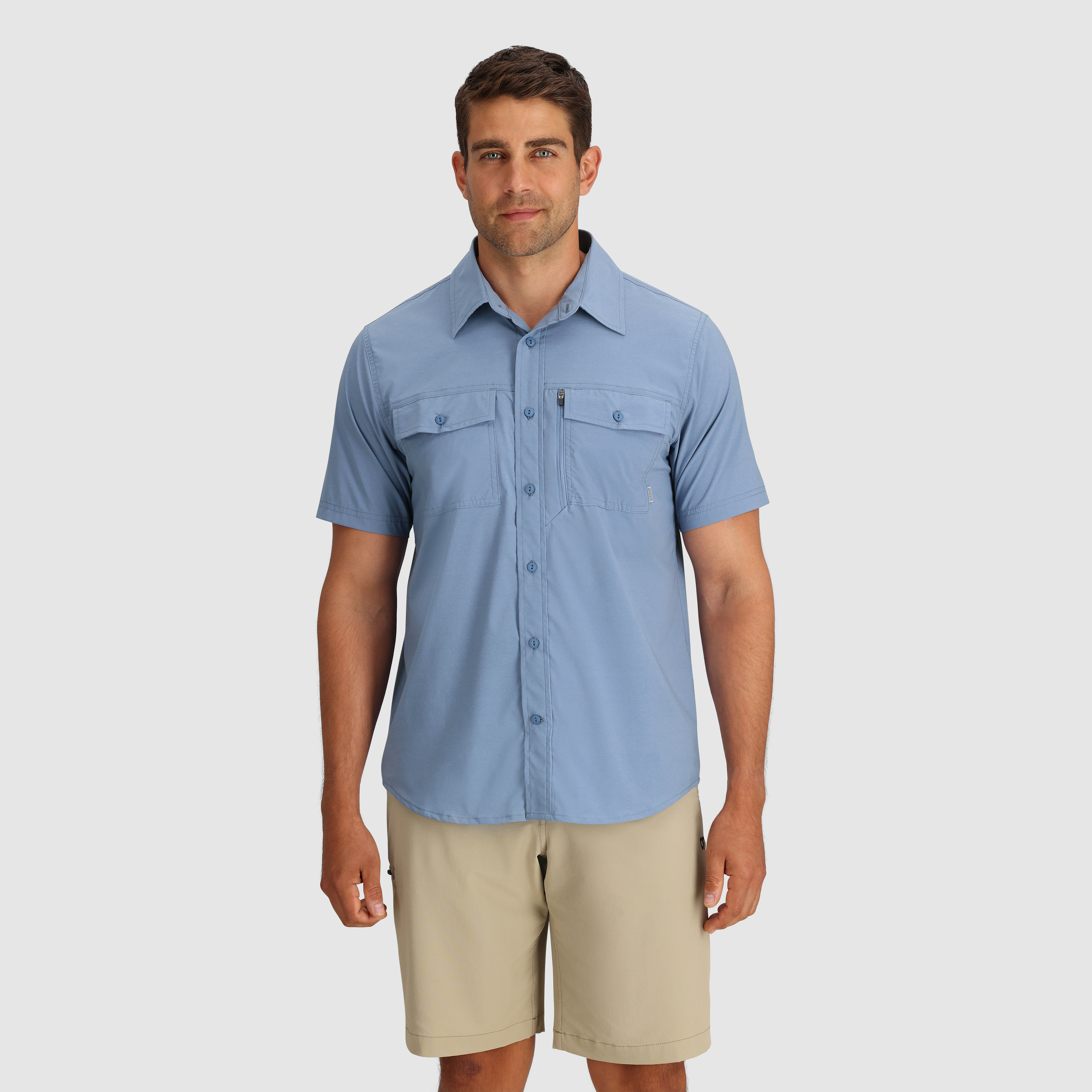 Men's Way Station Travel Shirt with Secret Zip Pocket - UPF 30