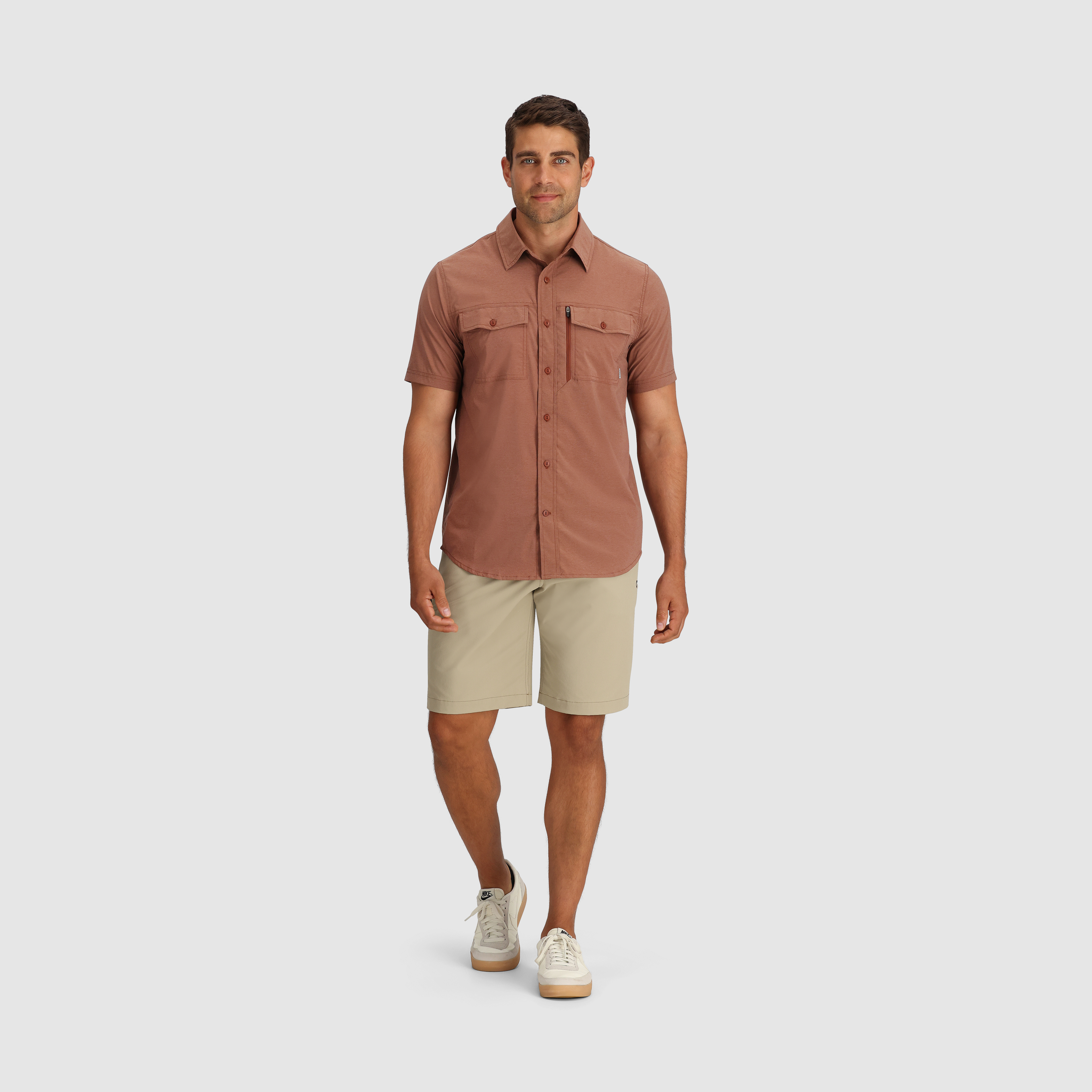 Men's Way Station Travel Shirt with Secret Zip Pocket - UPF 30