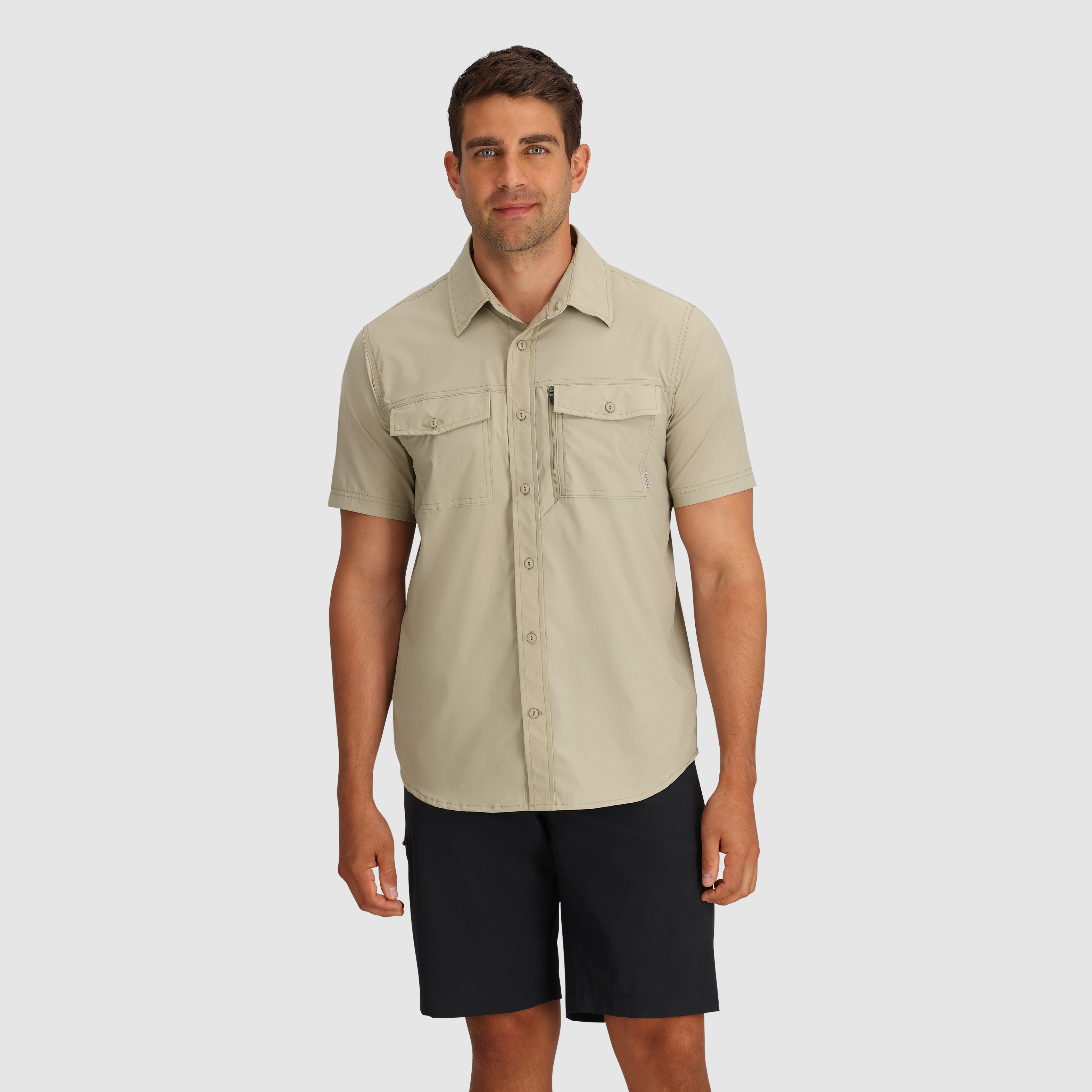 Men's Way Station Travel Shirt with Secret Zip Pocket - UPF 30