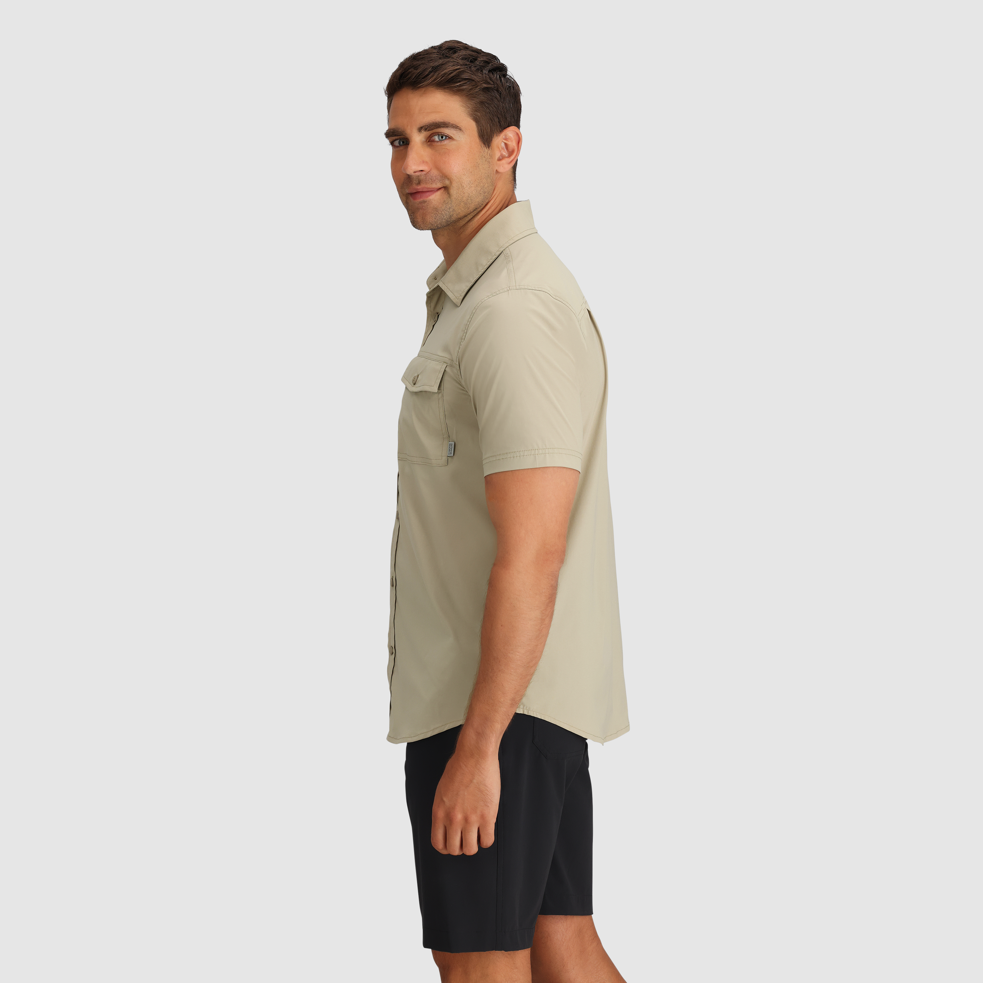 Men's Way Station Travel Shirt with Secret Zip Pocket - UPF 30