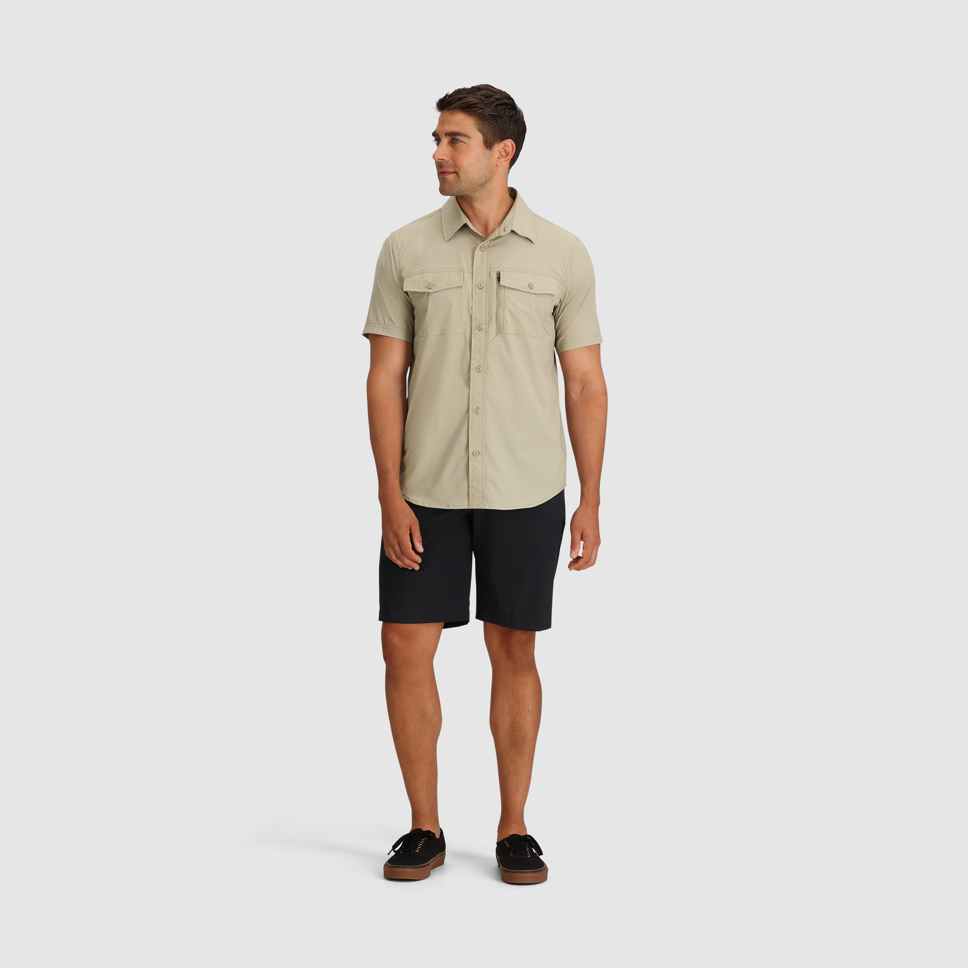 Men's Way Station Travel Shirt with Secret Zip Pocket - UPF 30
