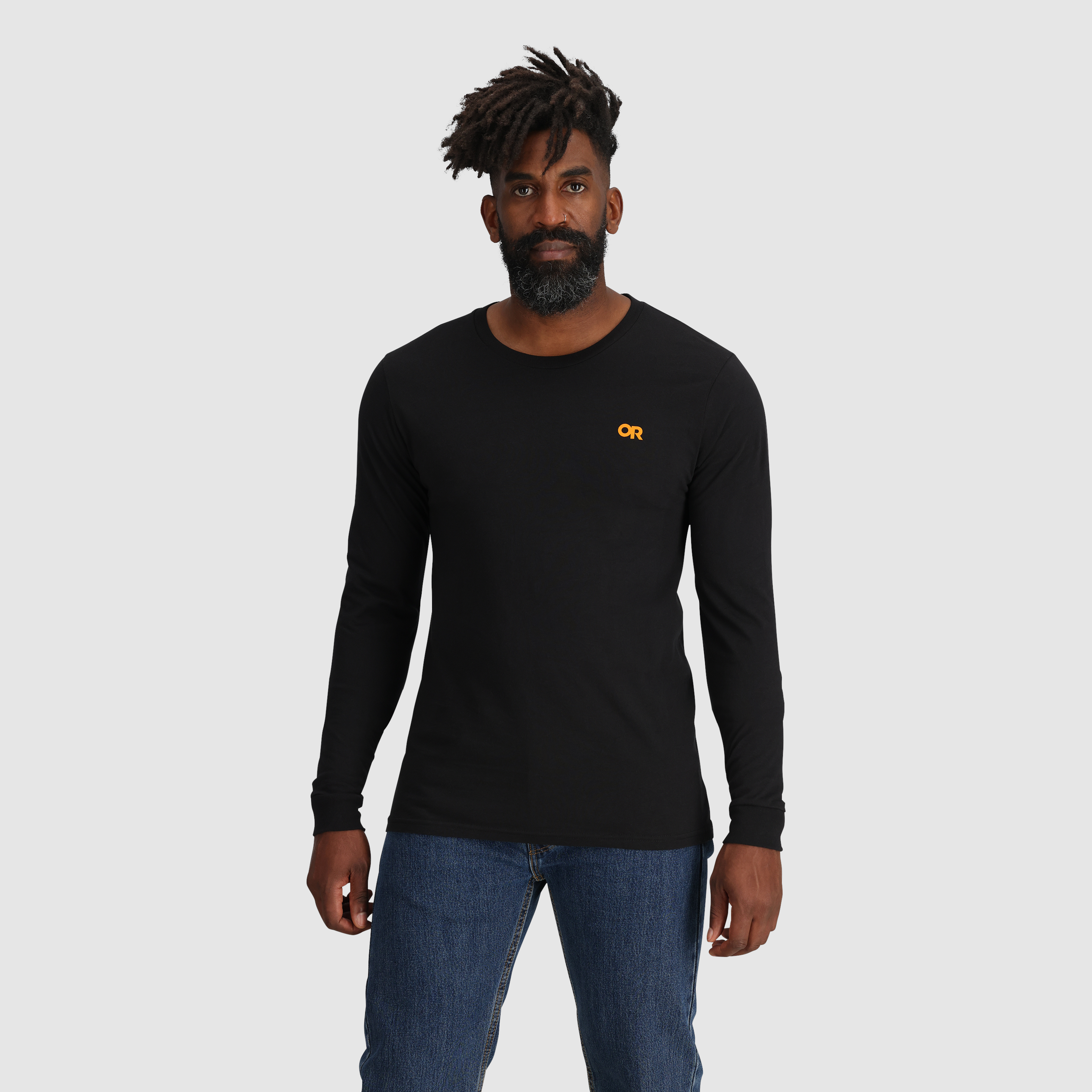 Alpine Logo Long Sleeve Cotton T-Shirt for Outdoor Adventures