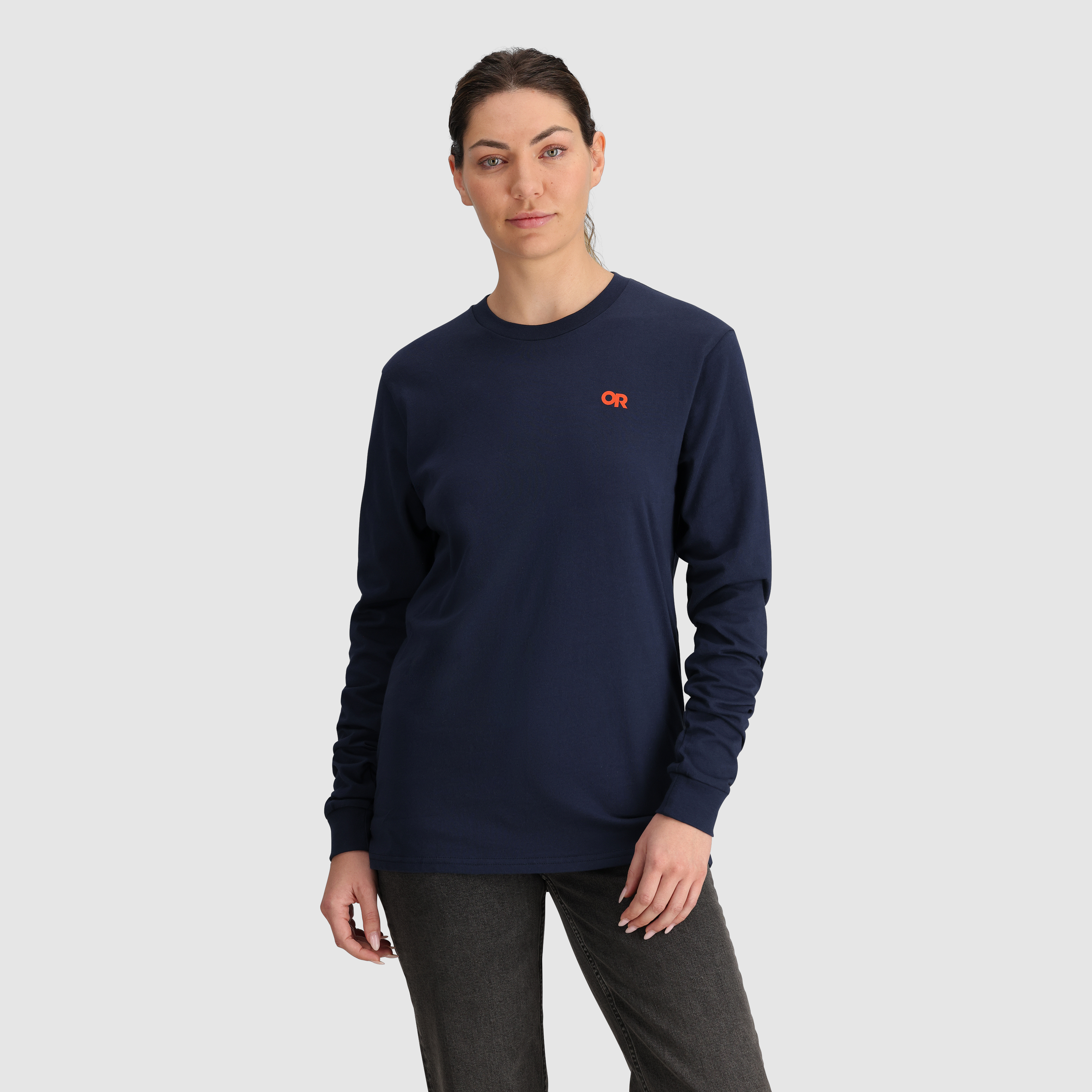 Alpine Logo Long Sleeve Cotton T-Shirt for Outdoor Adventures