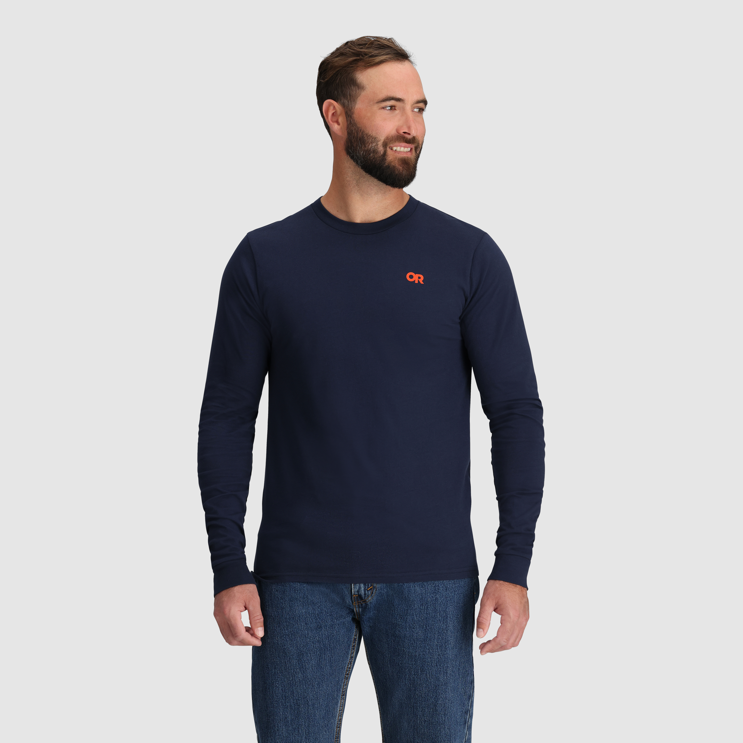 Alpine Logo Long Sleeve Cotton T-Shirt for Outdoor Adventures