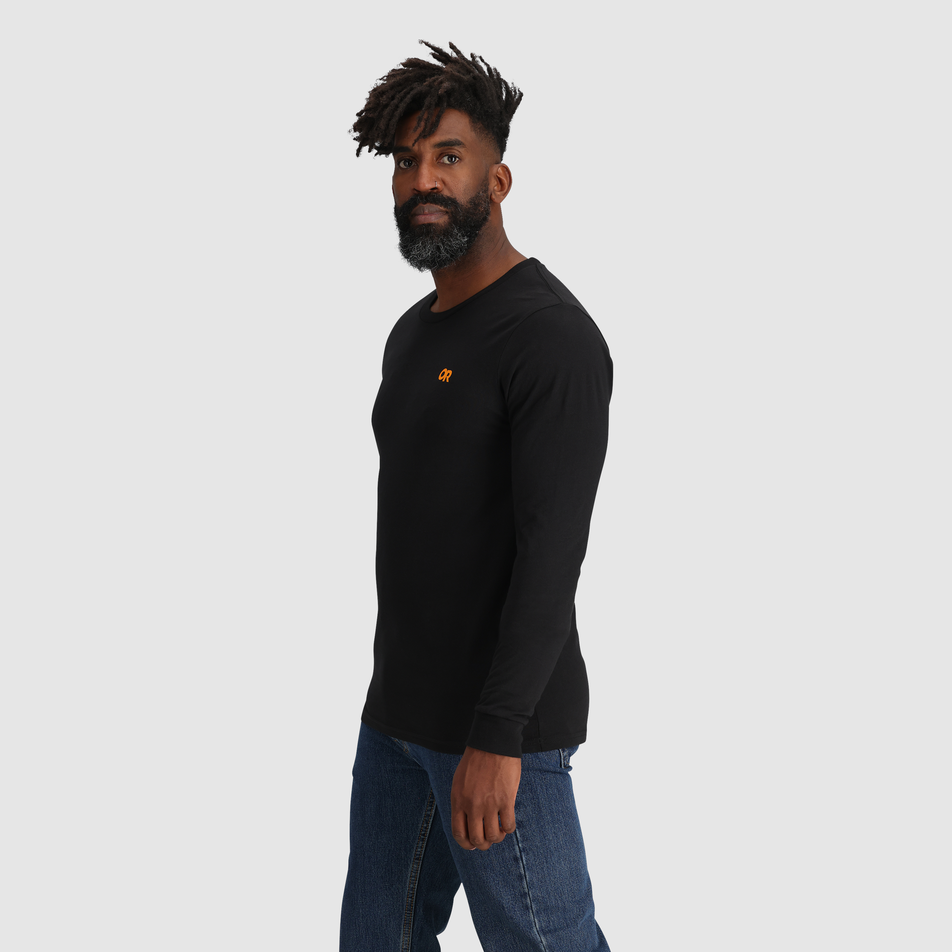 Alpine Logo Long Sleeve Cotton T-Shirt for Outdoor Adventures