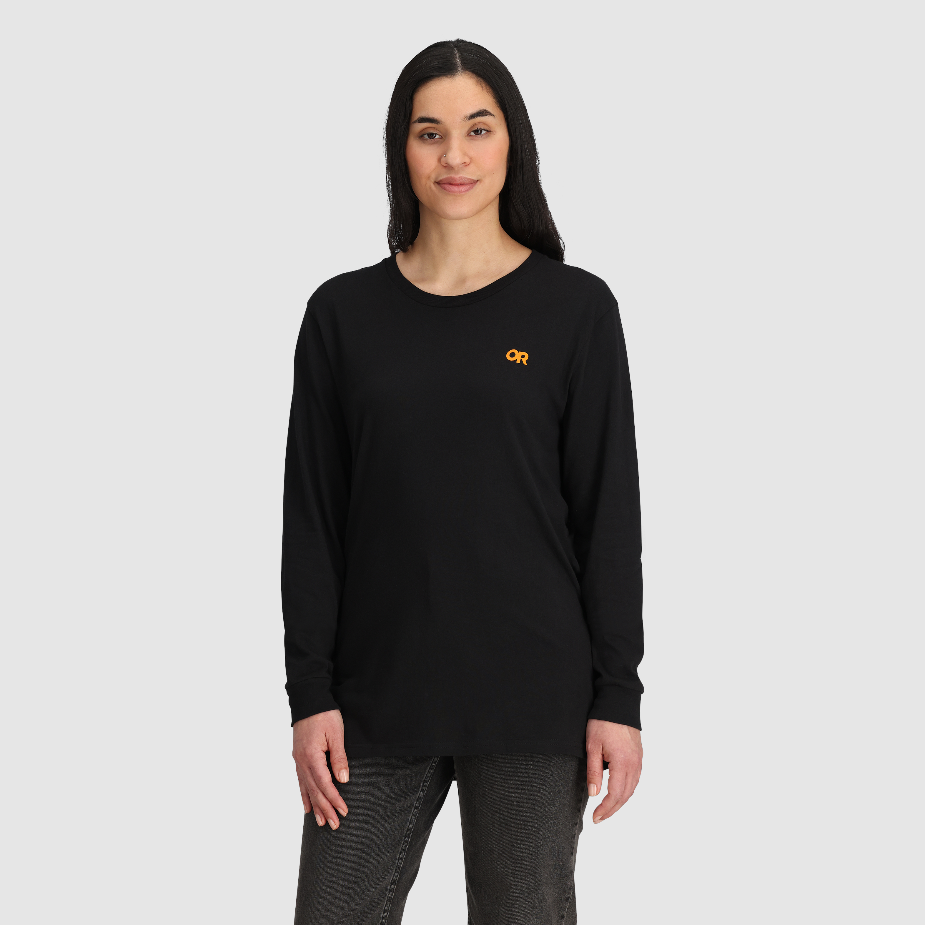 Alpine Logo Long Sleeve Cotton T-Shirt for Outdoor Adventures