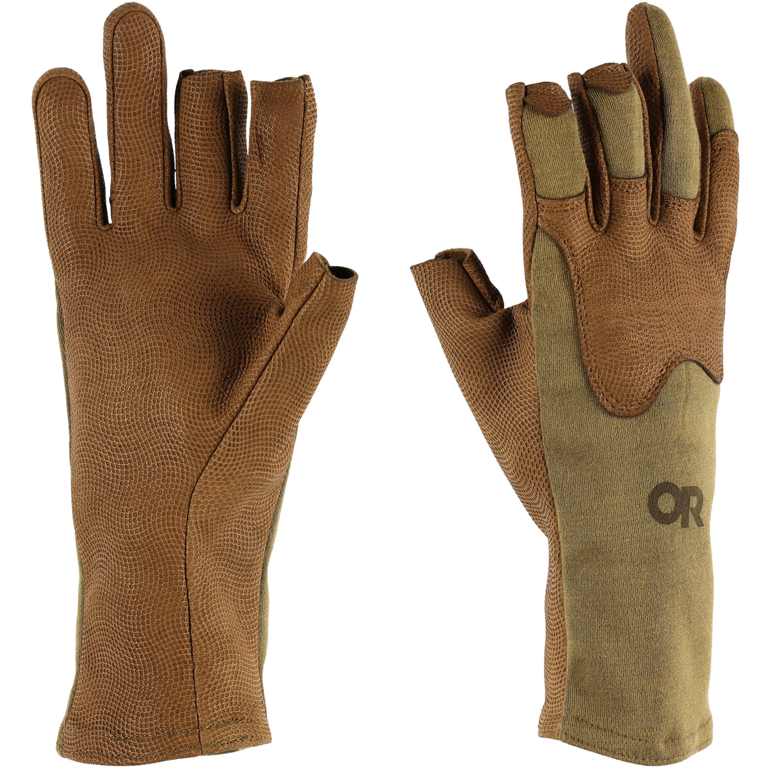 Overlord II Tactical Fingerless Gloves - Durable Leather Palm