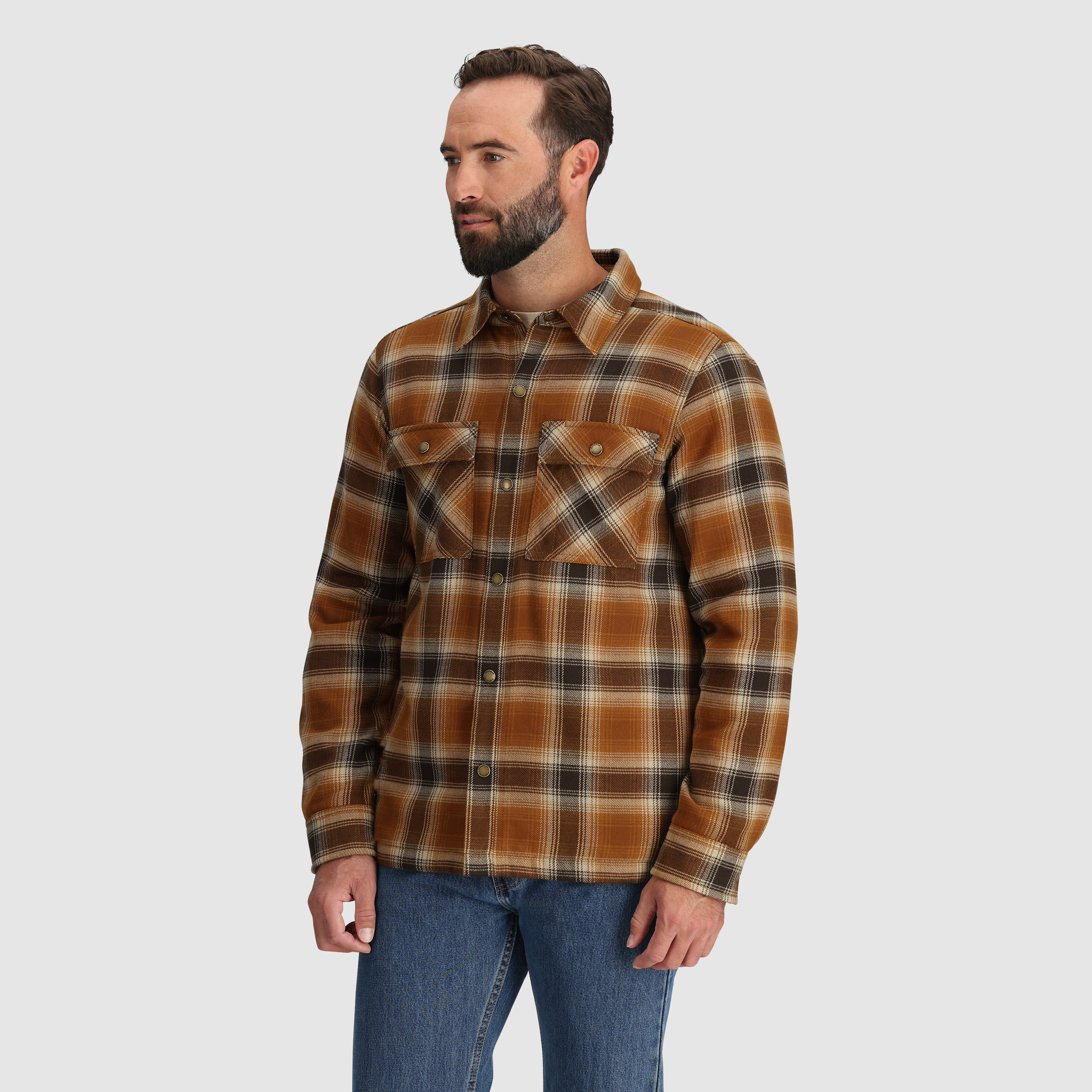 Men's Feedback Sherpa Fleece Lined Flannel Shirt Jacket