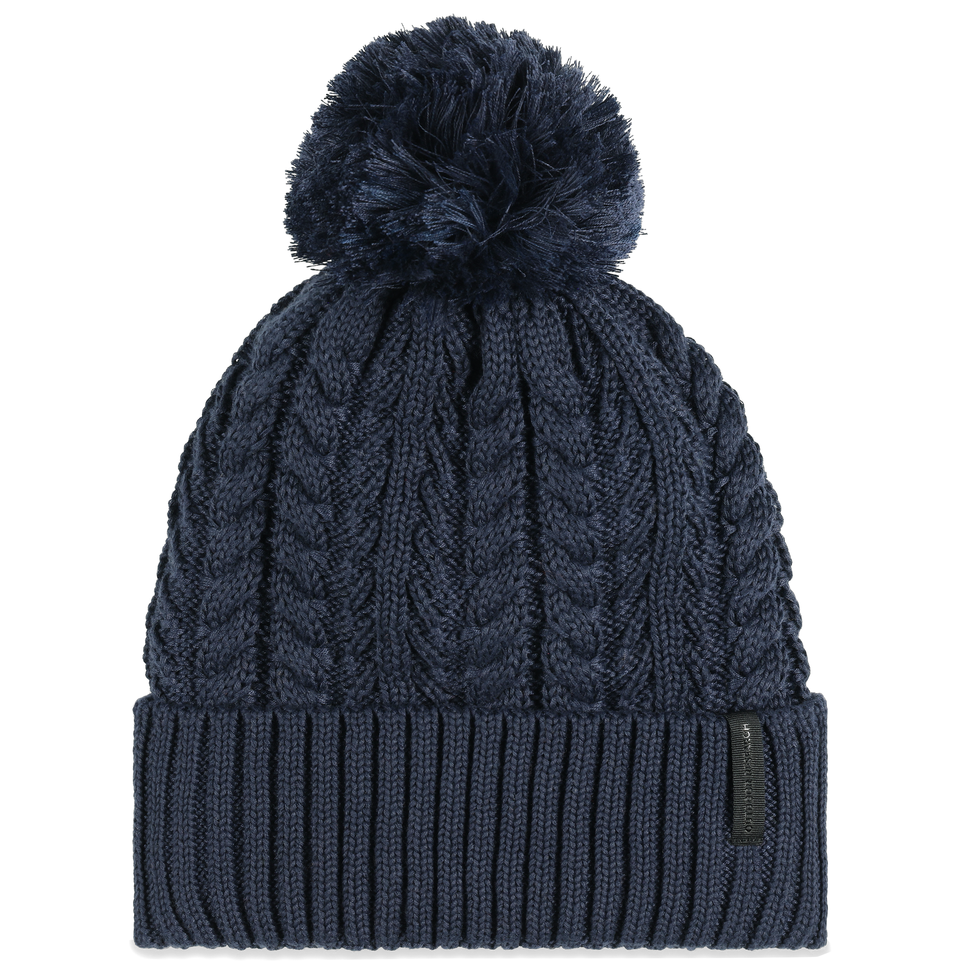 Women's Cable Knit Beanie with Pom - Recycled Polyester Winter Hat