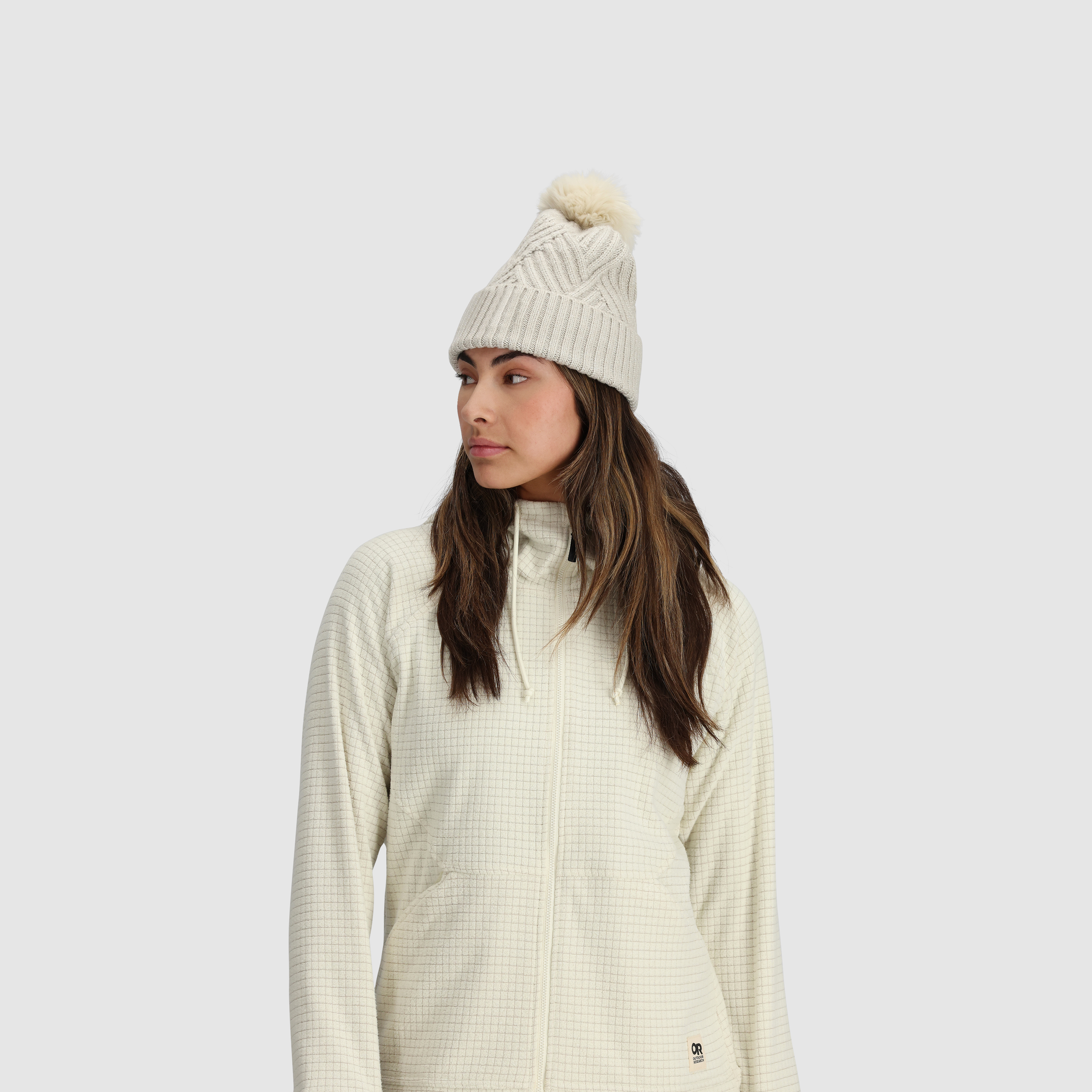 Women's Recycled Seine Beanie with Pom-Pom - Winter Hat