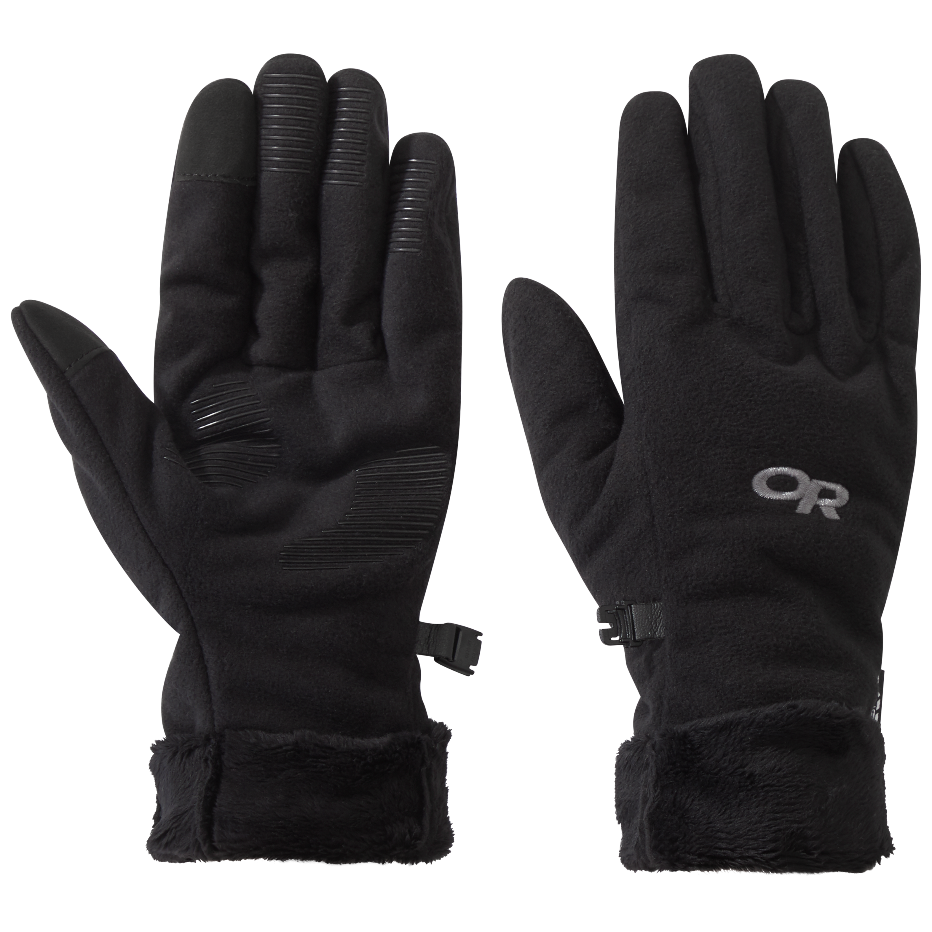 Women's Fuzzy Touchscreen Gloves with Anti-Slip Grip