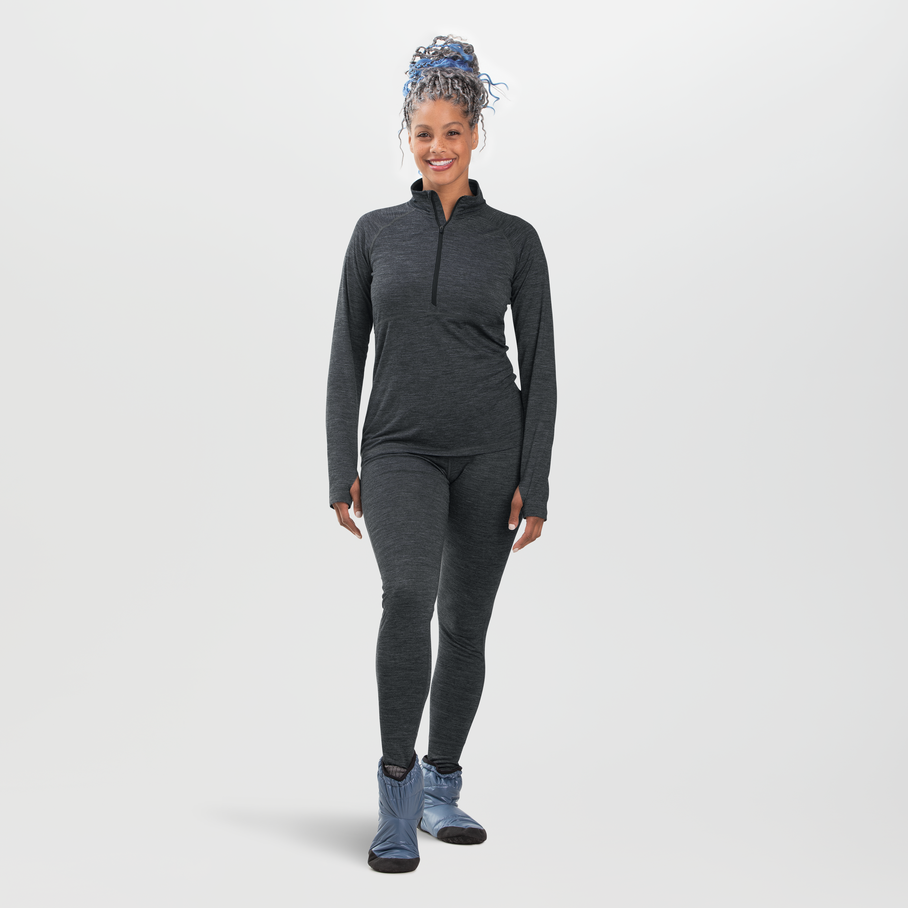 Women's Merino Wool Half Zip Base Layer - Alpine Onset 150