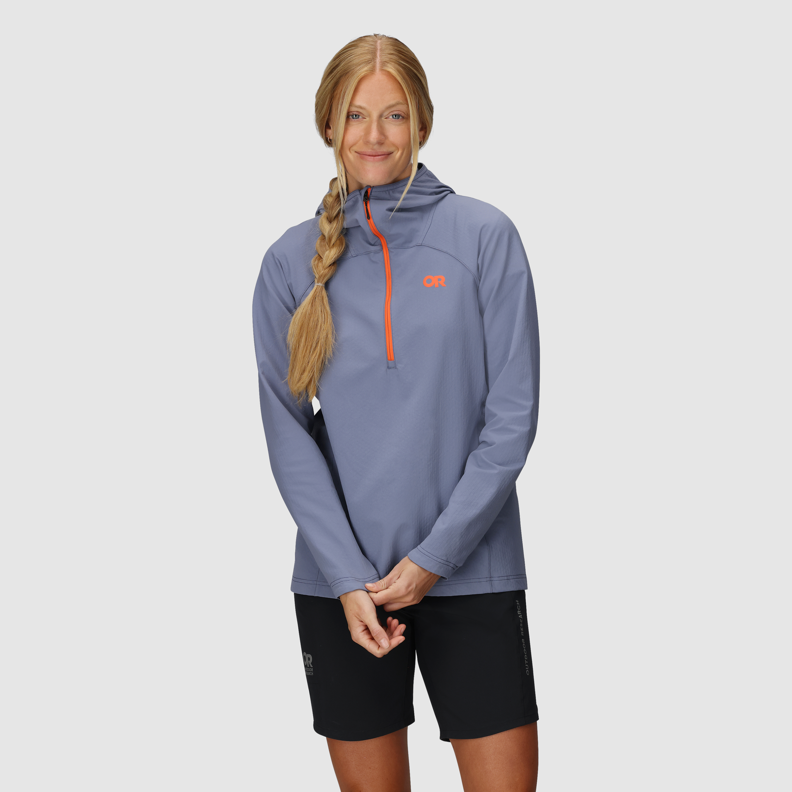 Women's MTB Half Zip Hoodie - Windproof & UPF 50+ for Cycling