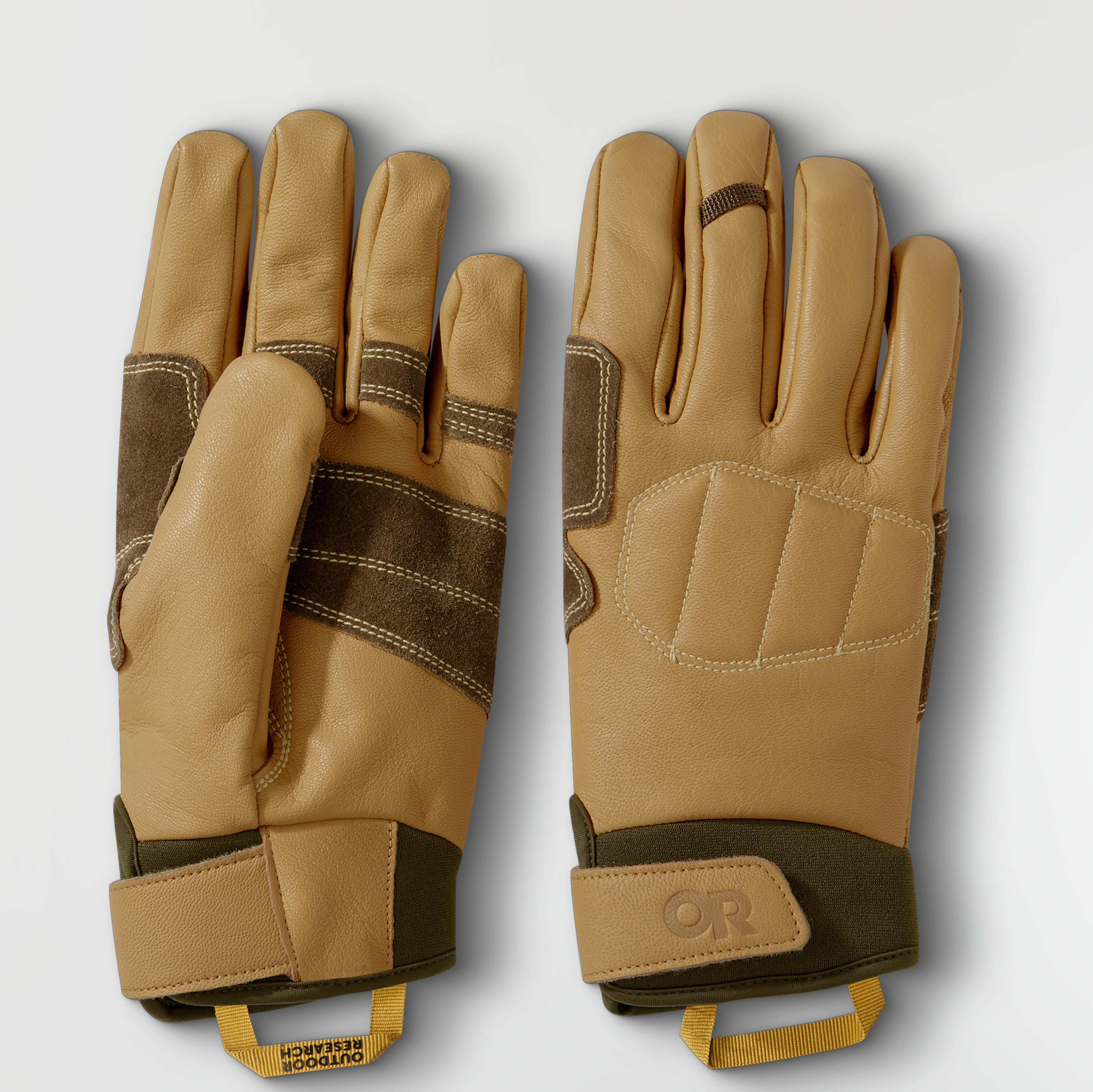 Granite Full-Grain Leather Belay & Rappel Gloves for Climbing