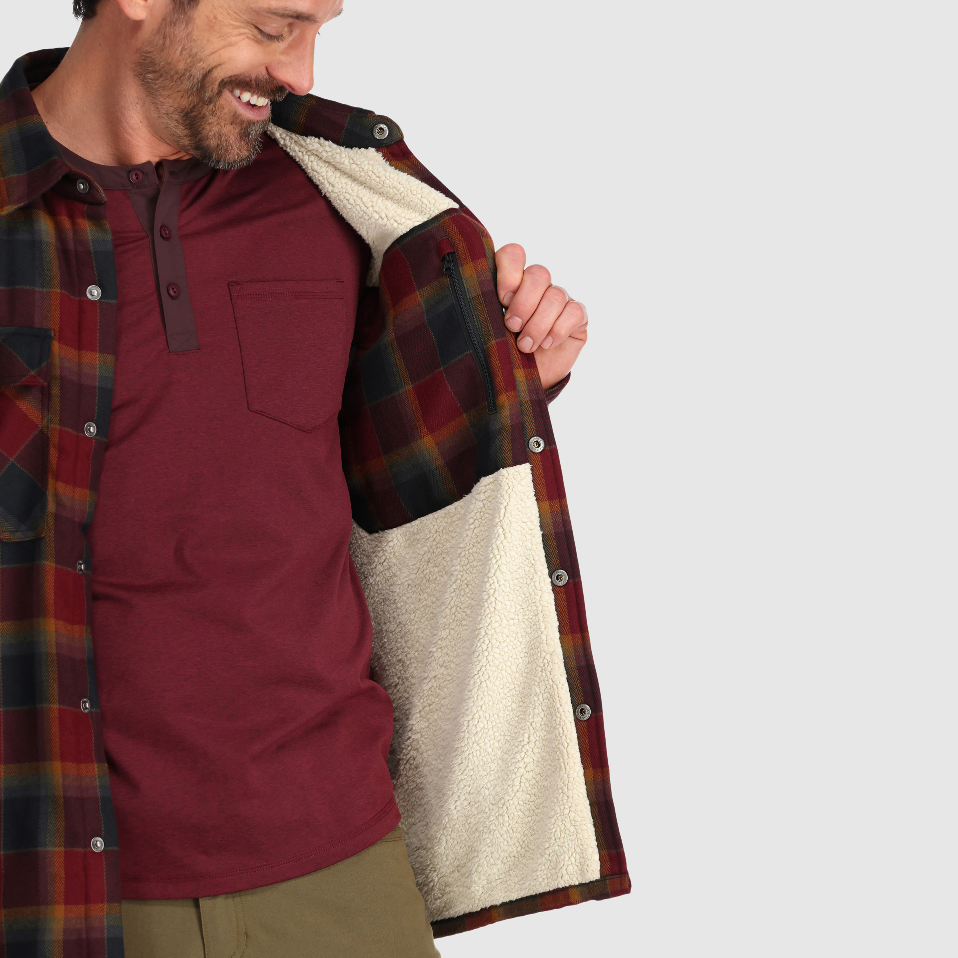 Men's Feedback Sherpa-Lined Flannel Shirt Jacket