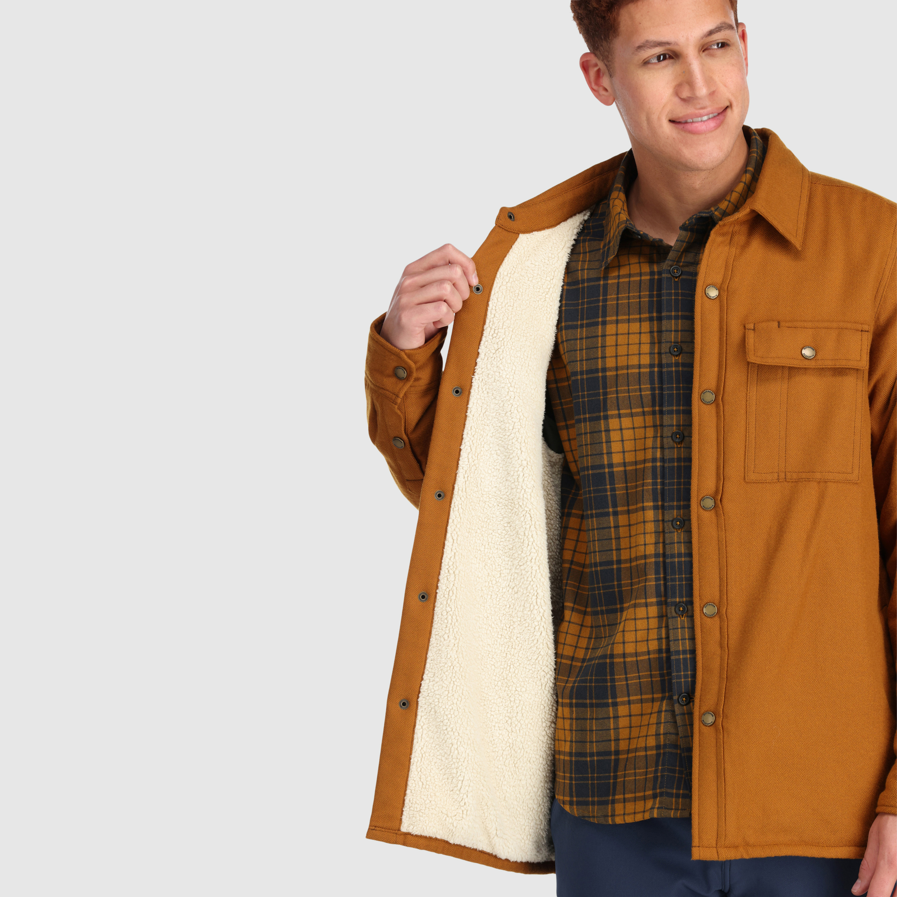 Men's Feedback Sherpa-Lined Flannel Shirt Jacket