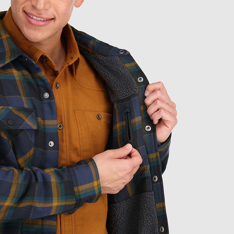 Men's Feedback Sherpa-Lined Flannel Shirt Jacket