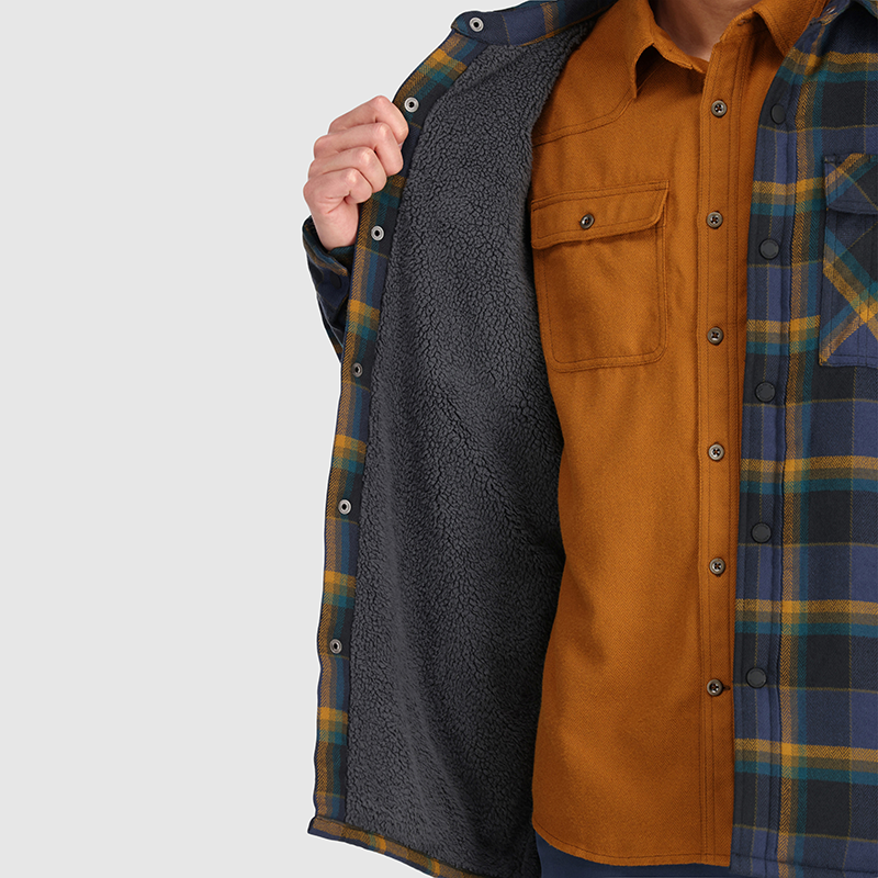 Men's Feedback Sherpa-Lined Flannel Shirt Jacket