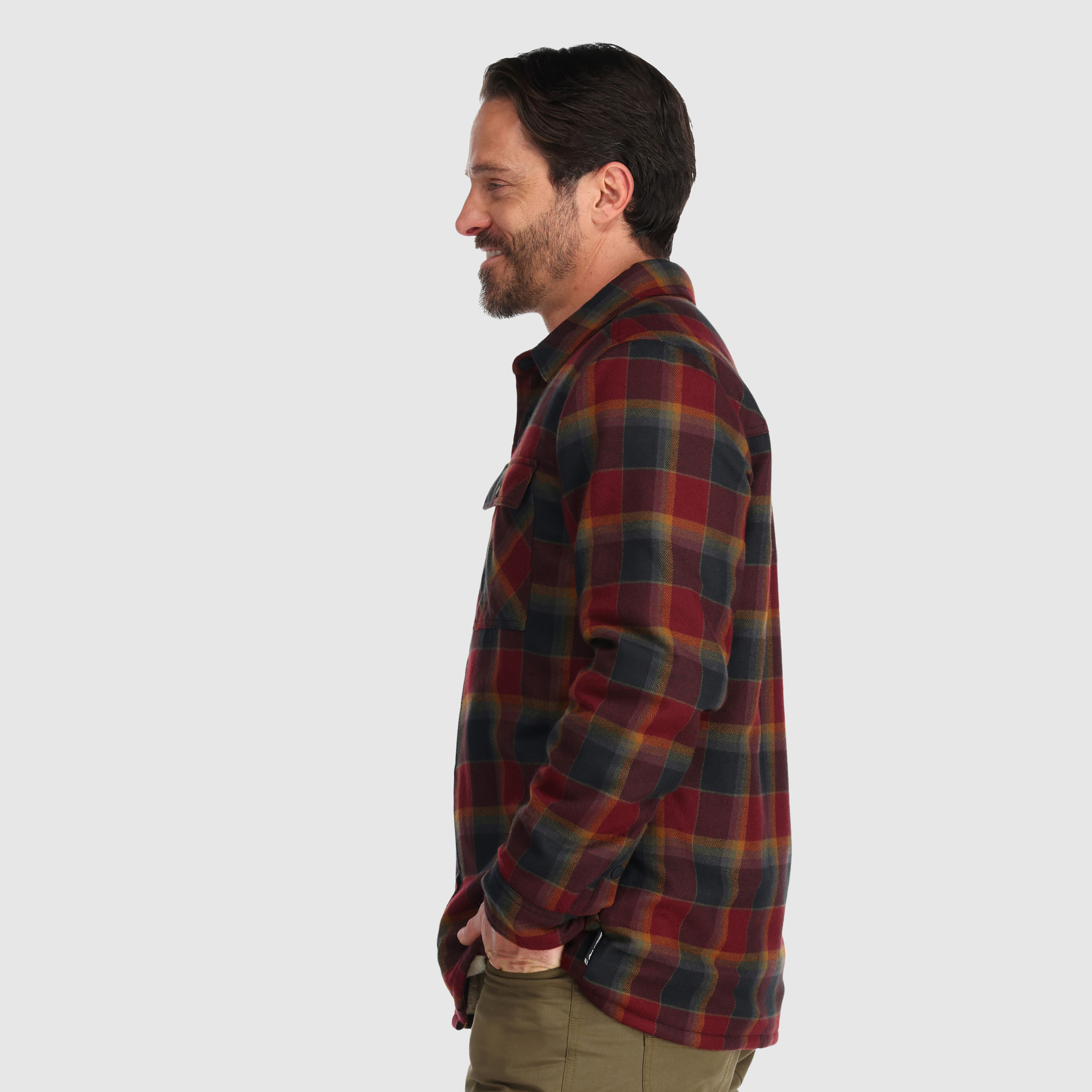 Men's Feedback Sherpa-Lined Flannel Shirt Jacket