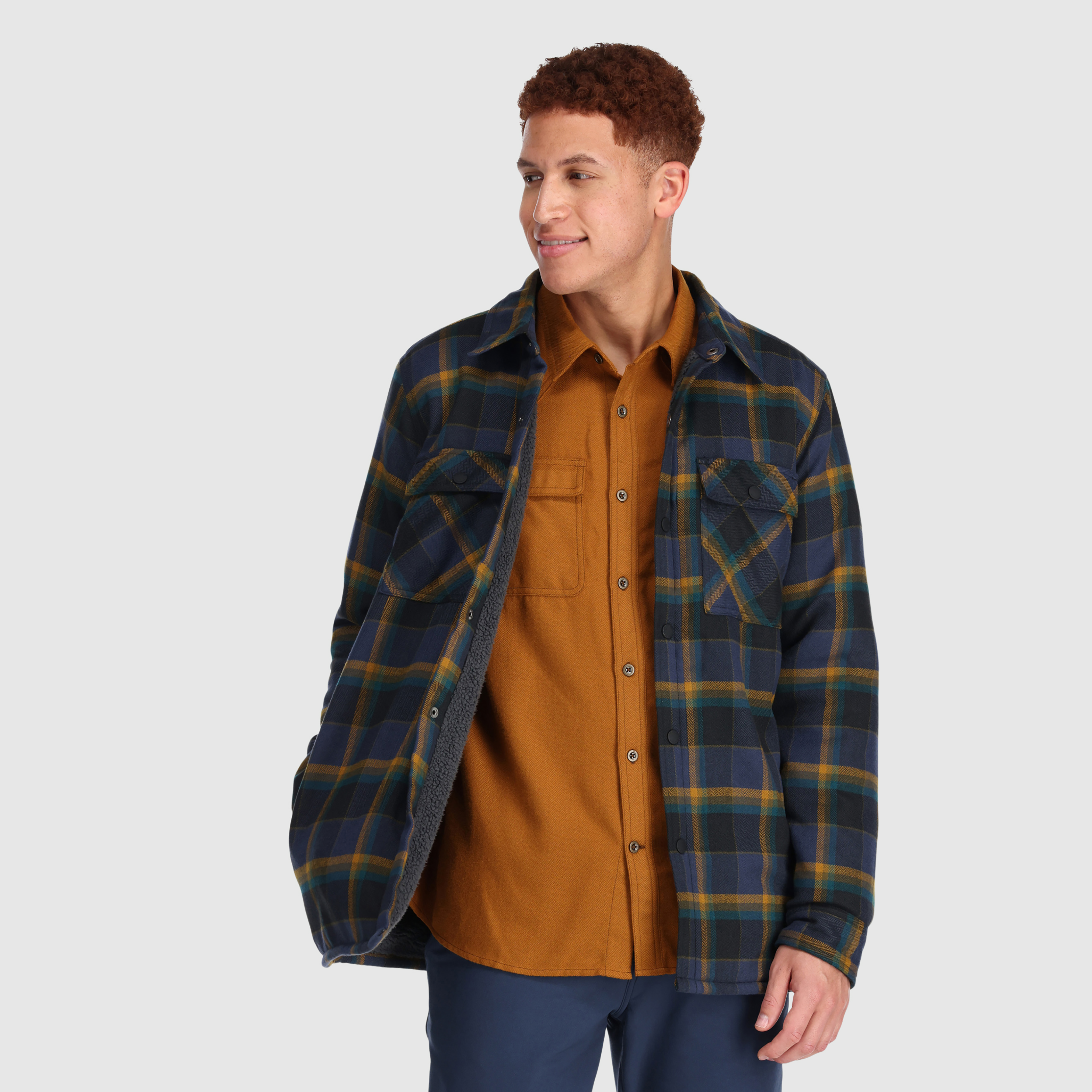 Men's Feedback Sherpa-Lined Flannel Shirt Jacket