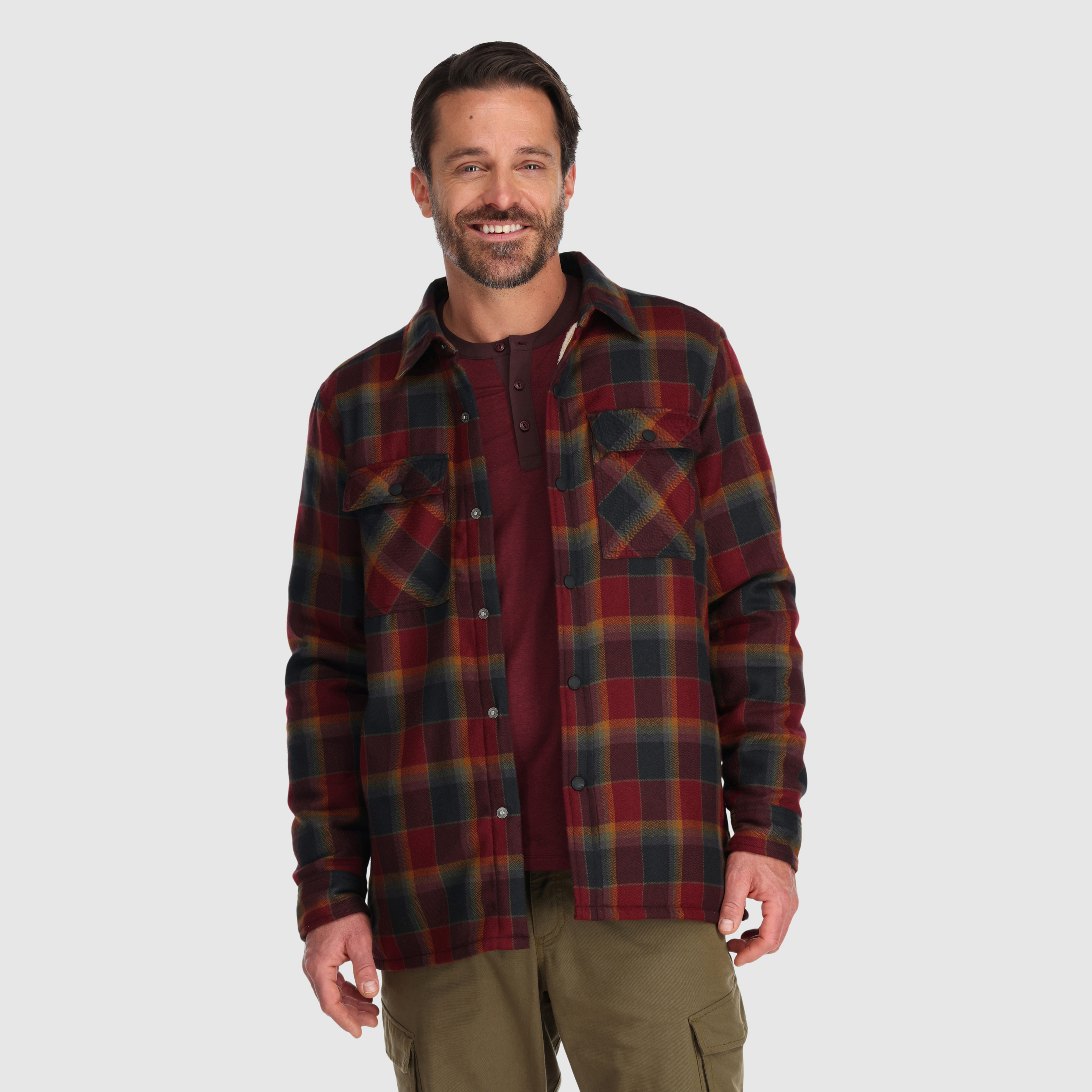 Men's Feedback Sherpa-Lined Flannel Shirt Jacket