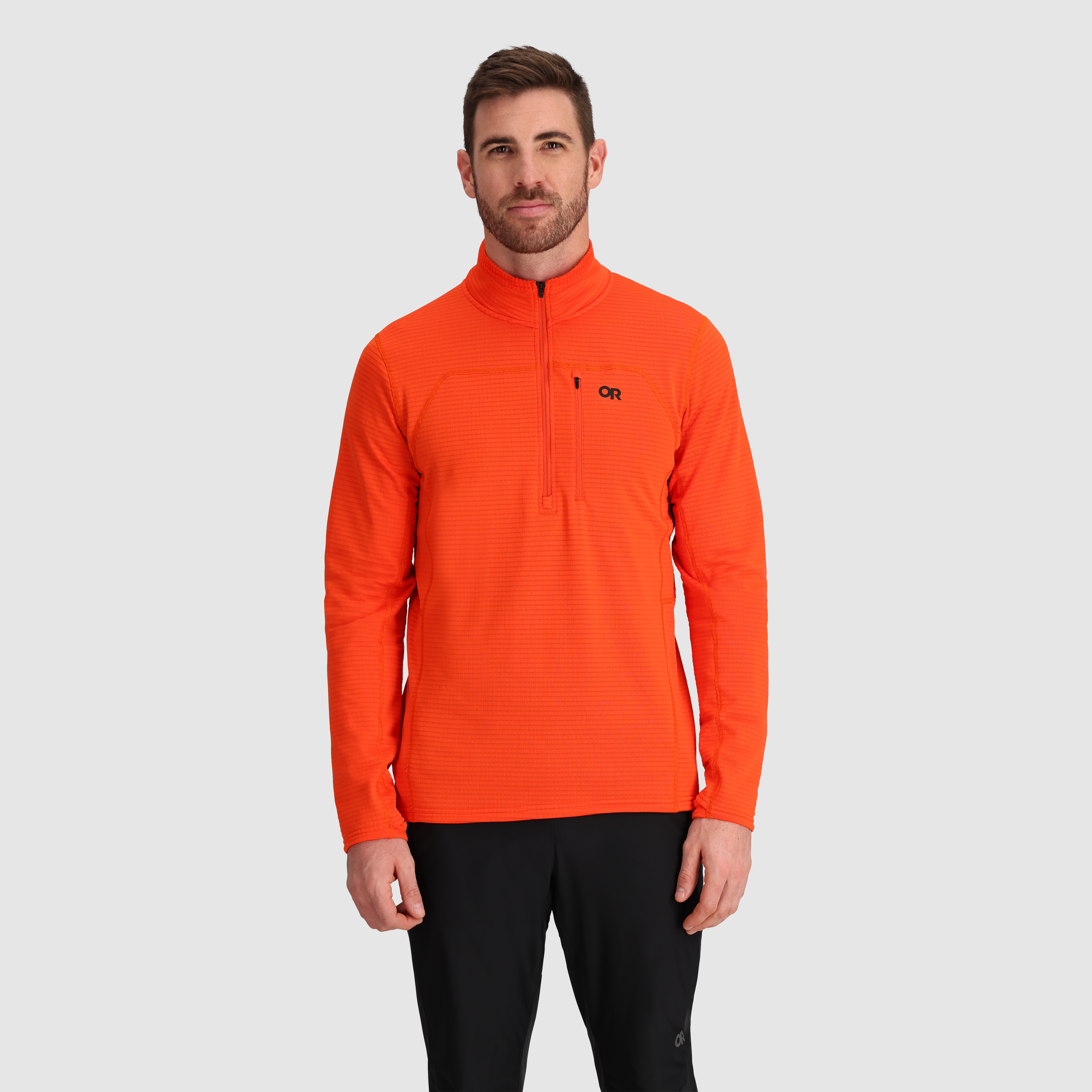 Men's Vigor Grid Fleece Half Zip Jacket for Hiking & Outdoor