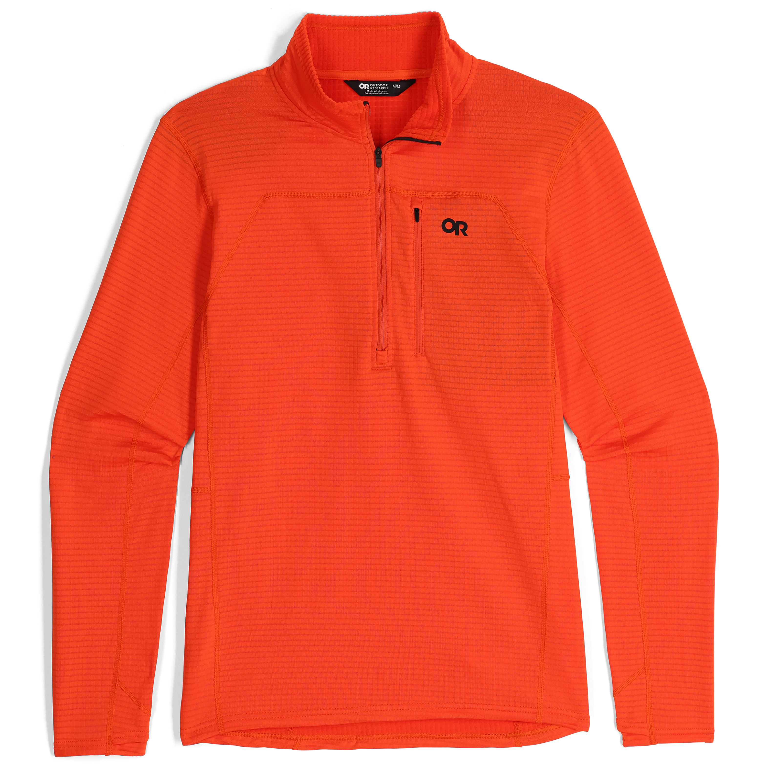 Men's Vigor Grid Fleece Half Zip Jacket for Hiking & Outdoor