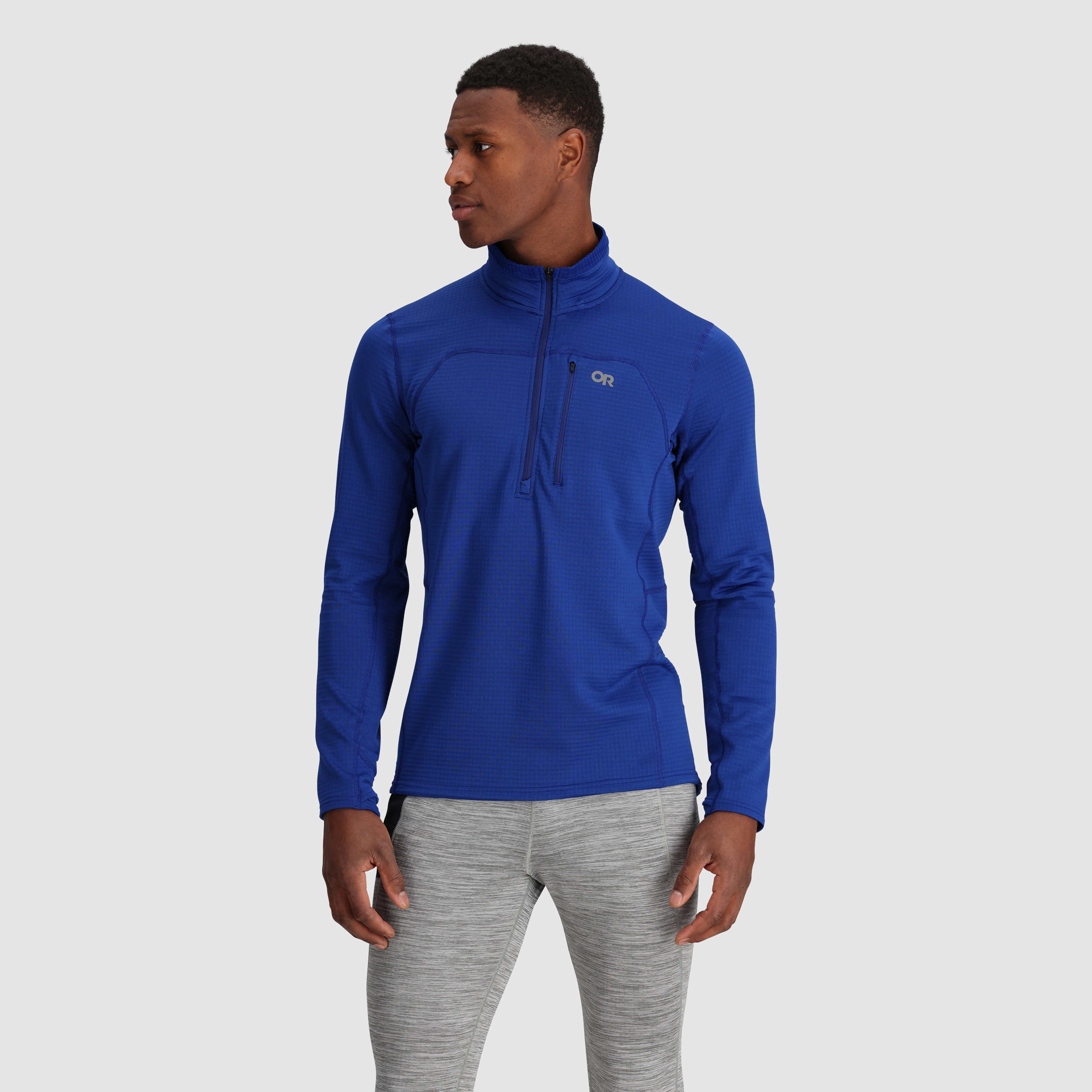 Men's Vigor Grid Fleece Half Zip Jacket for Hiking & Outdoor
