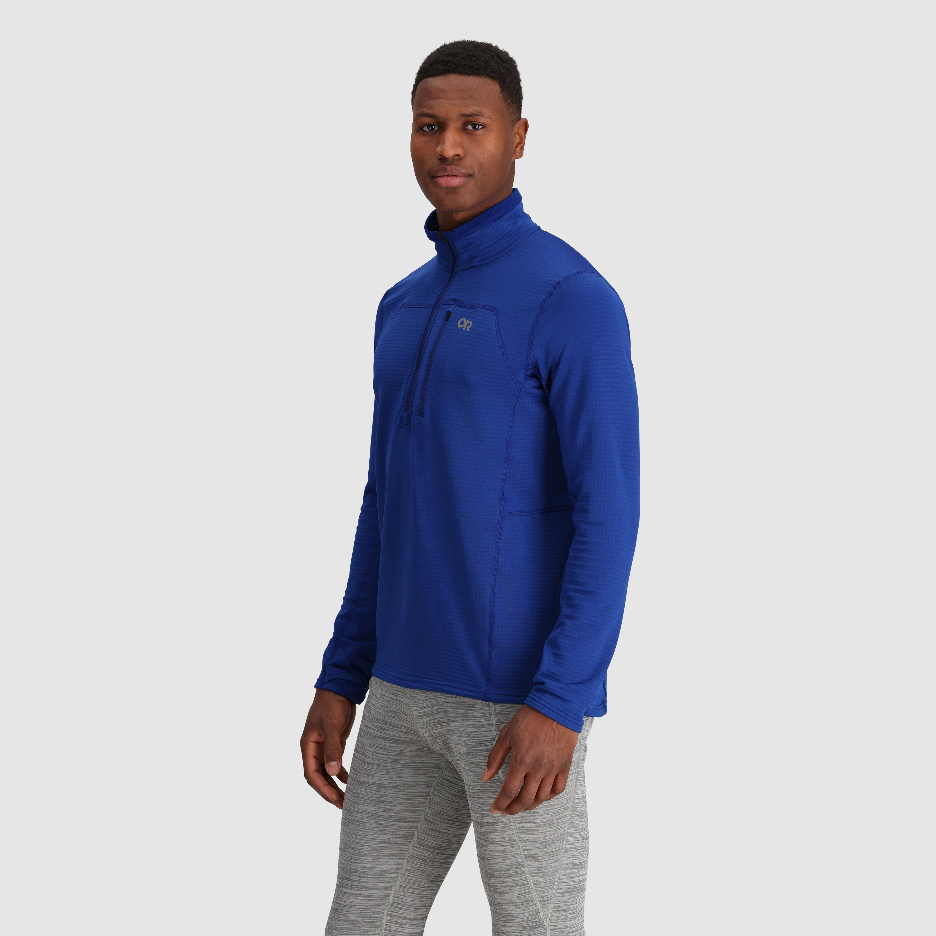 Men's Vigor Grid Fleece Half Zip Jacket for Hiking & Outdoor