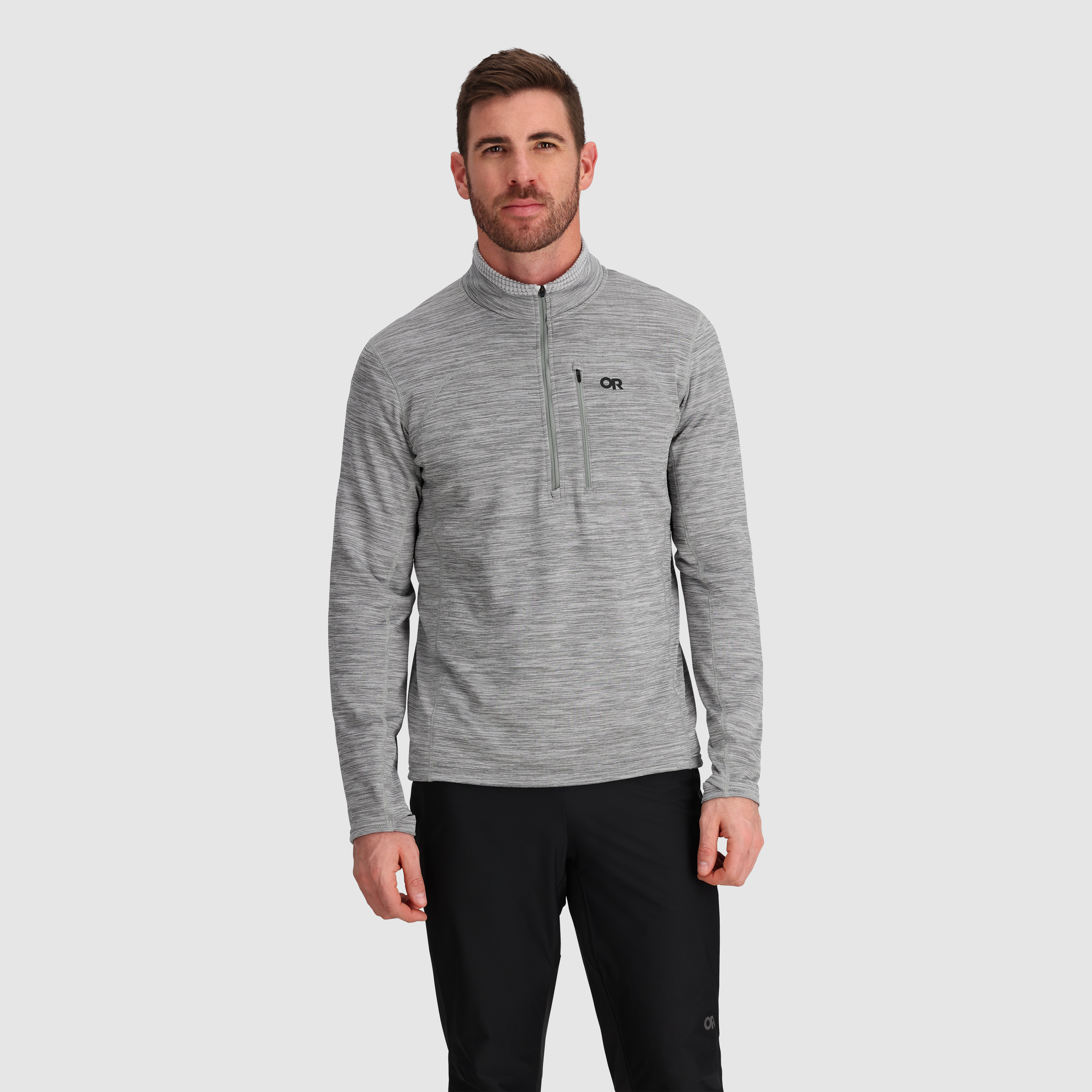 Men's Vigor Grid Fleece Half Zip Jacket for Hiking & Outdoor