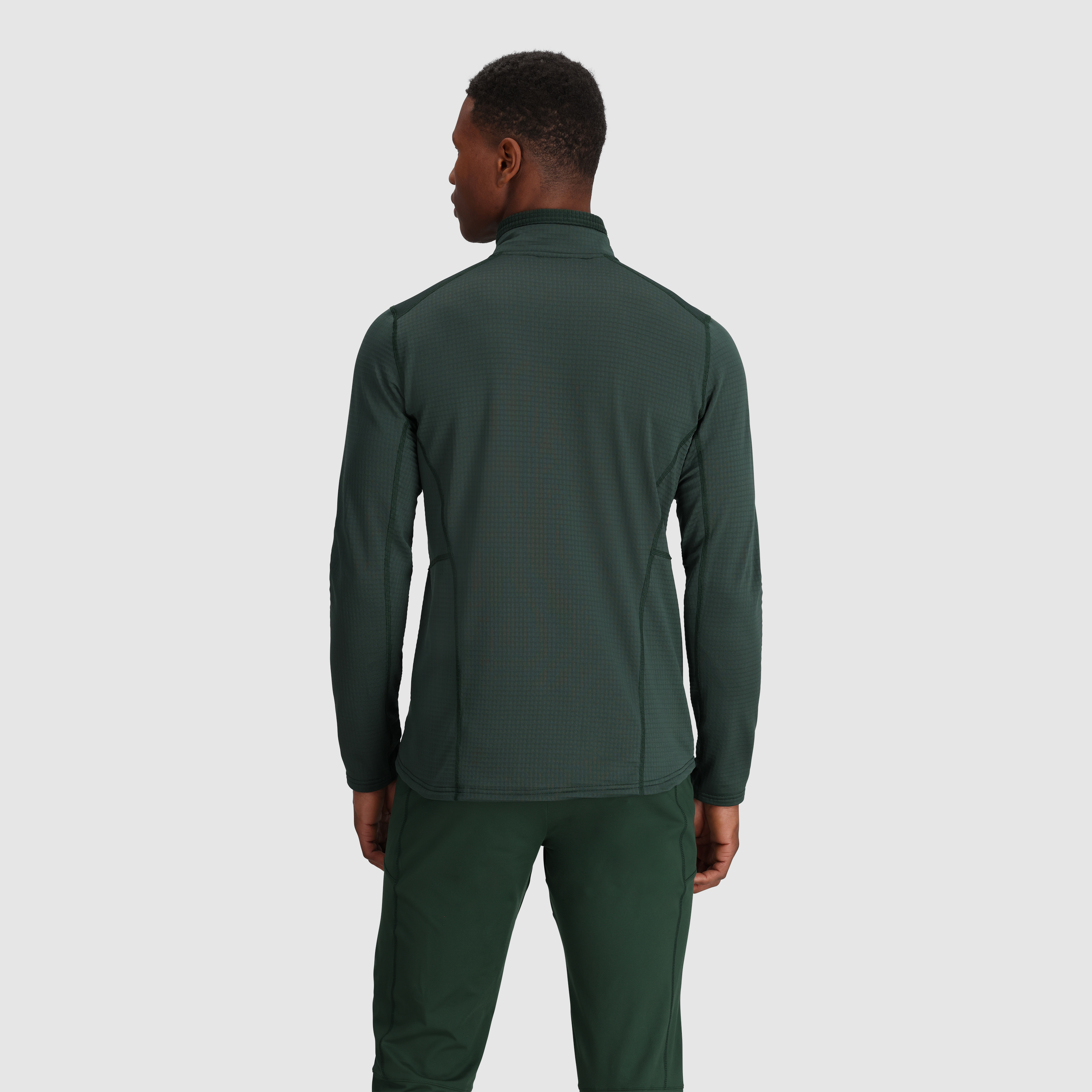 Men's Vigor Grid Fleece Half Zip Jacket for Hiking & Outdoor