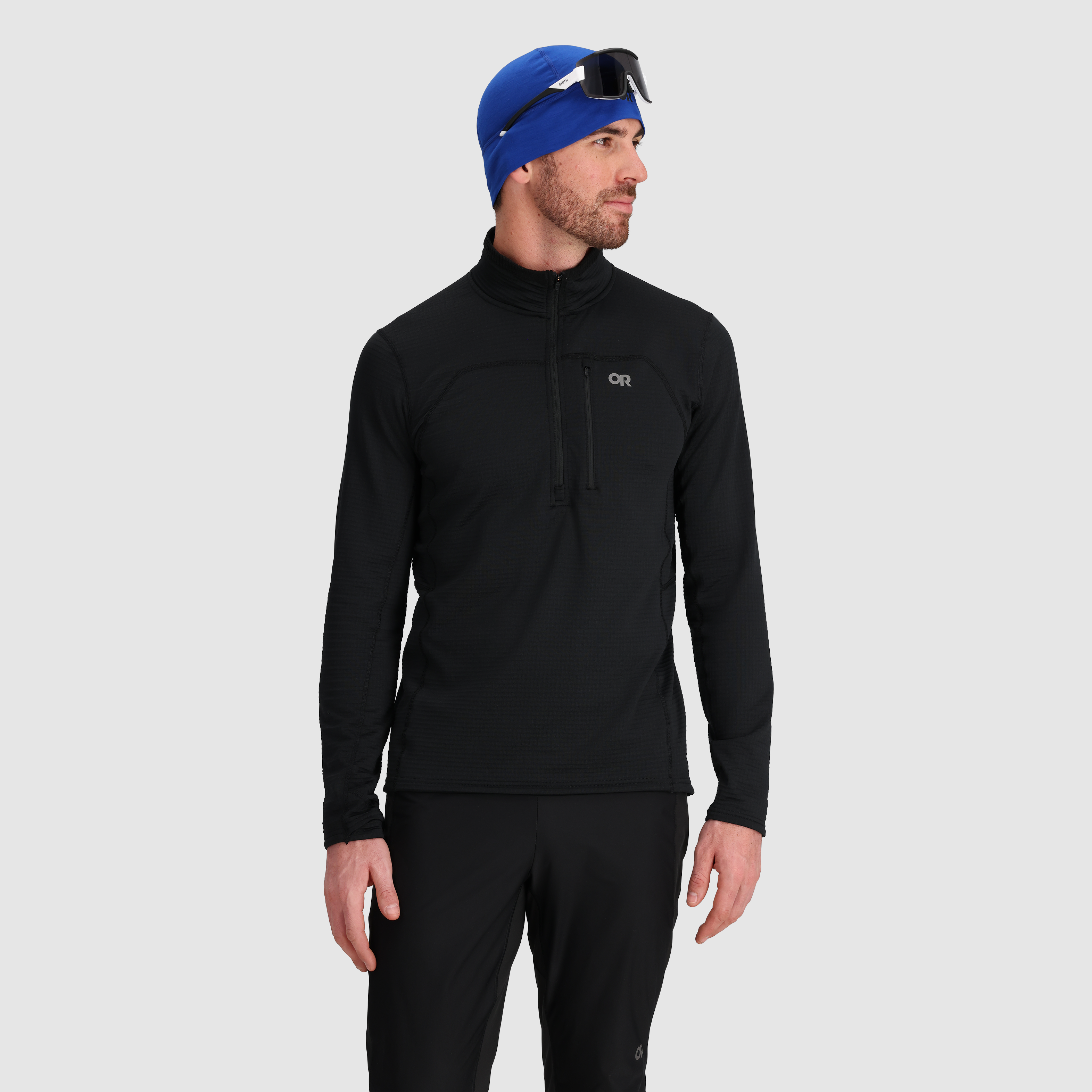 Men's Vigor Grid Fleece Half Zip Jacket for Hiking & Outdoor