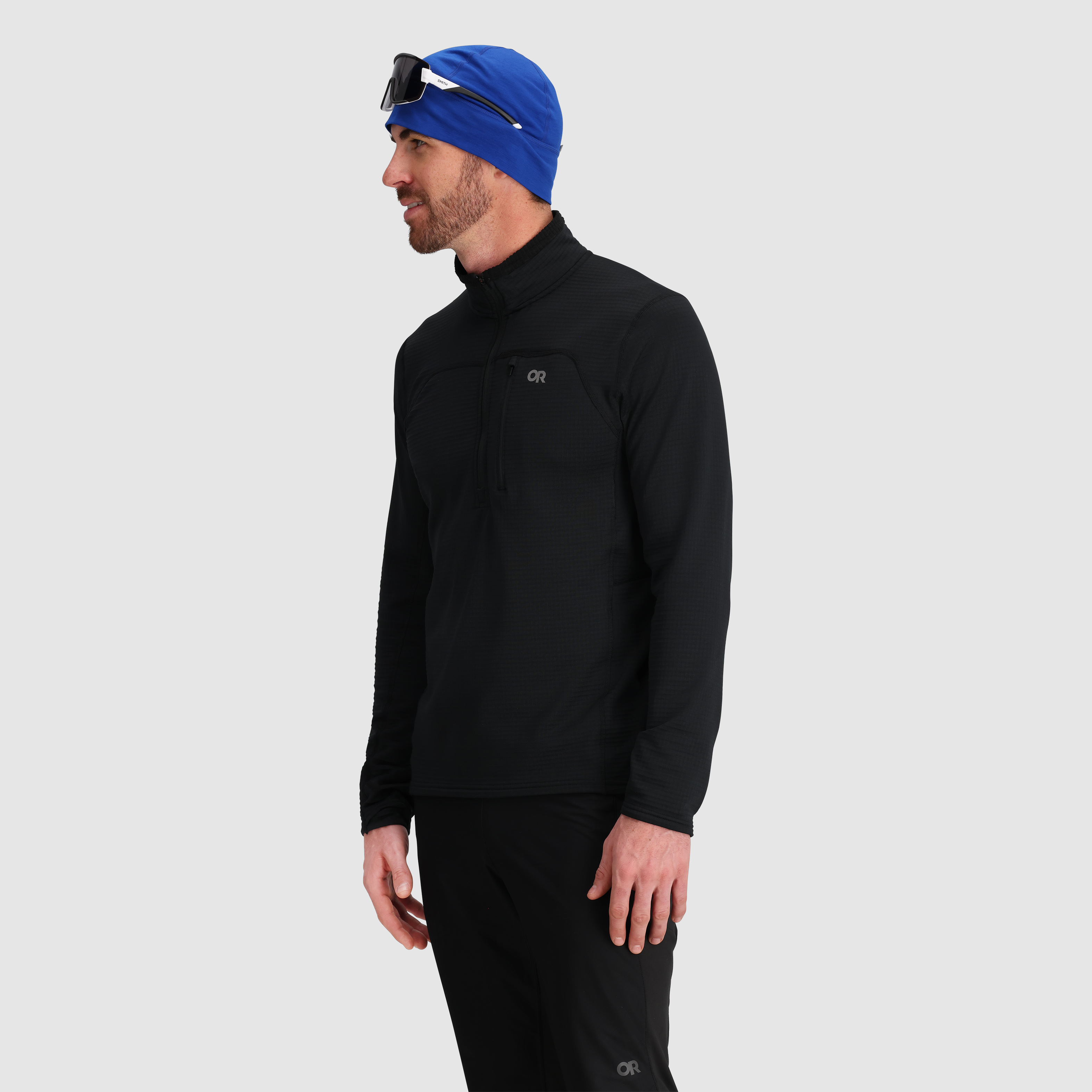 Men's Vigor Grid Fleece Half Zip Jacket for Hiking & Outdoor