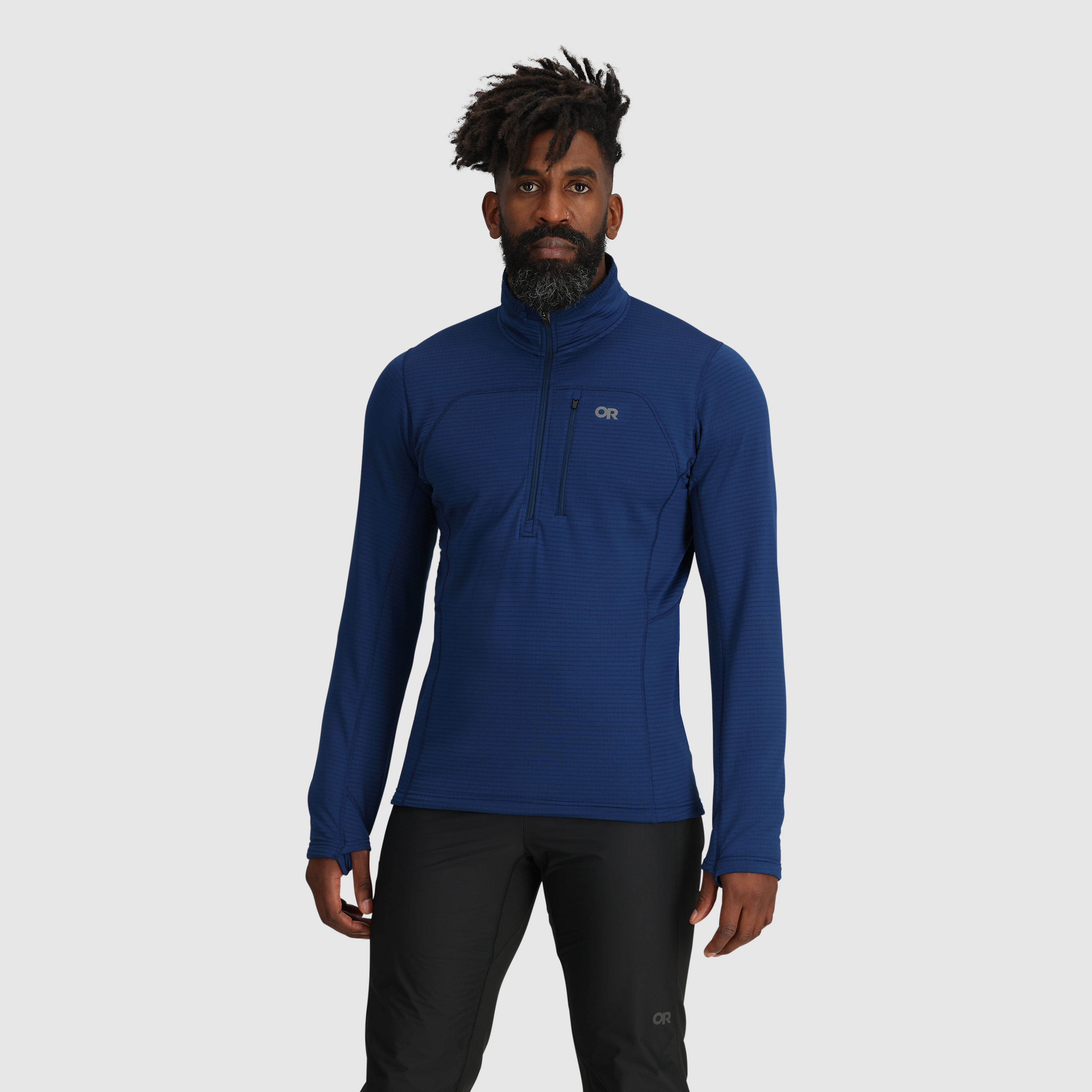 Men's Vigor Grid Fleece Half Zip Jacket for Hiking & Outdoor
