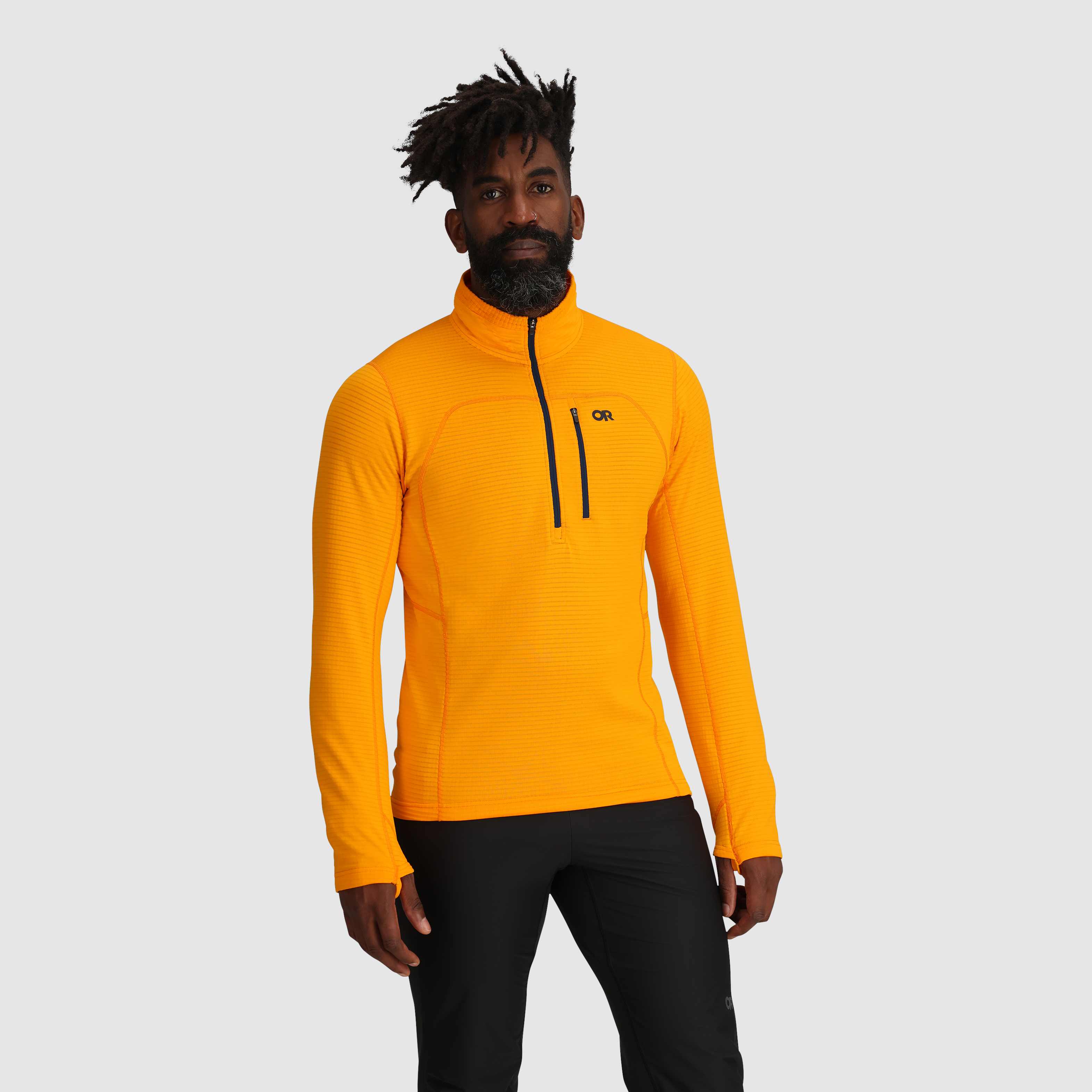 Men's Vigor Grid Fleece Half Zip Jacket for Hiking & Outdoor