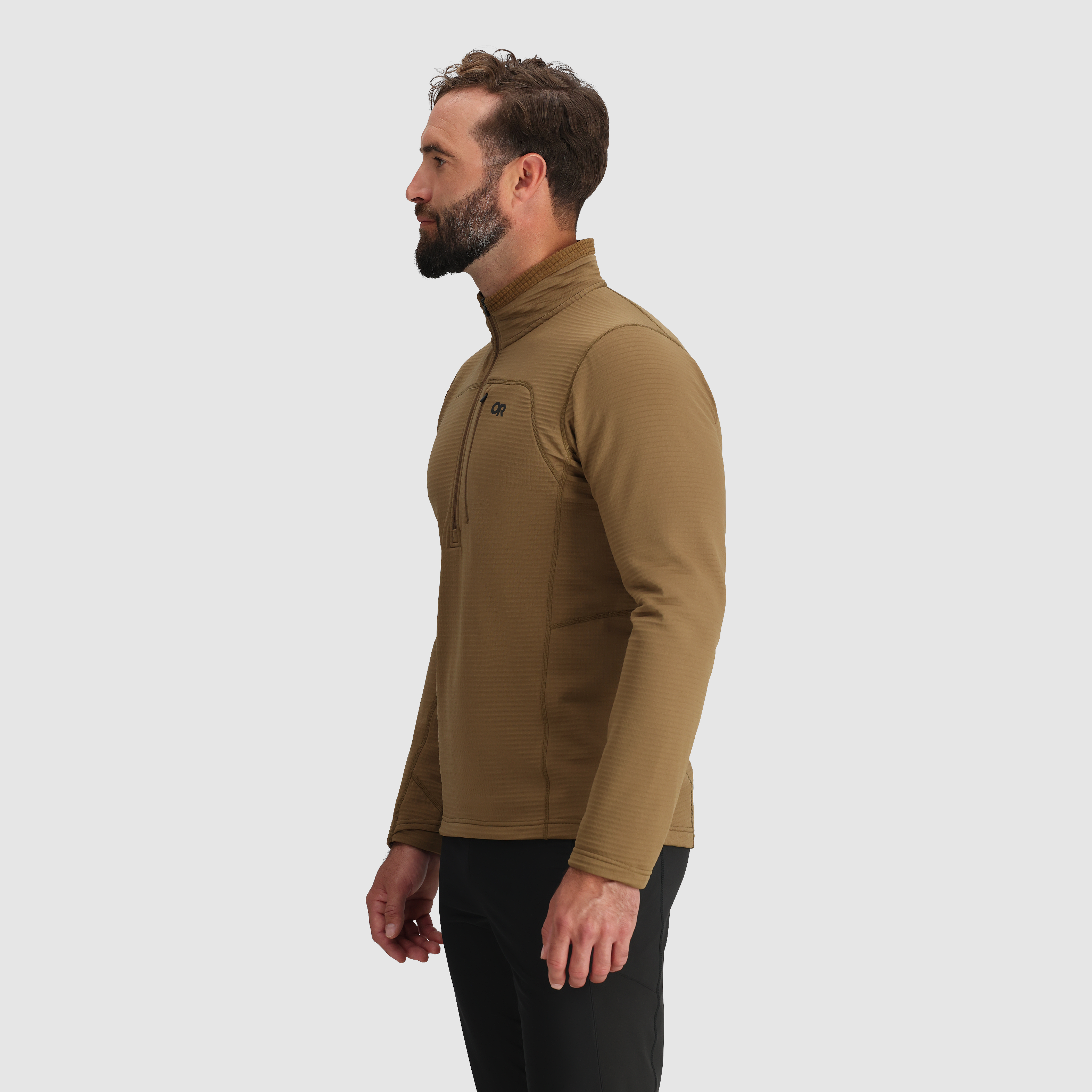 Men's Vigor Grid Fleece Half Zip Jacket for Hiking & Outdoor