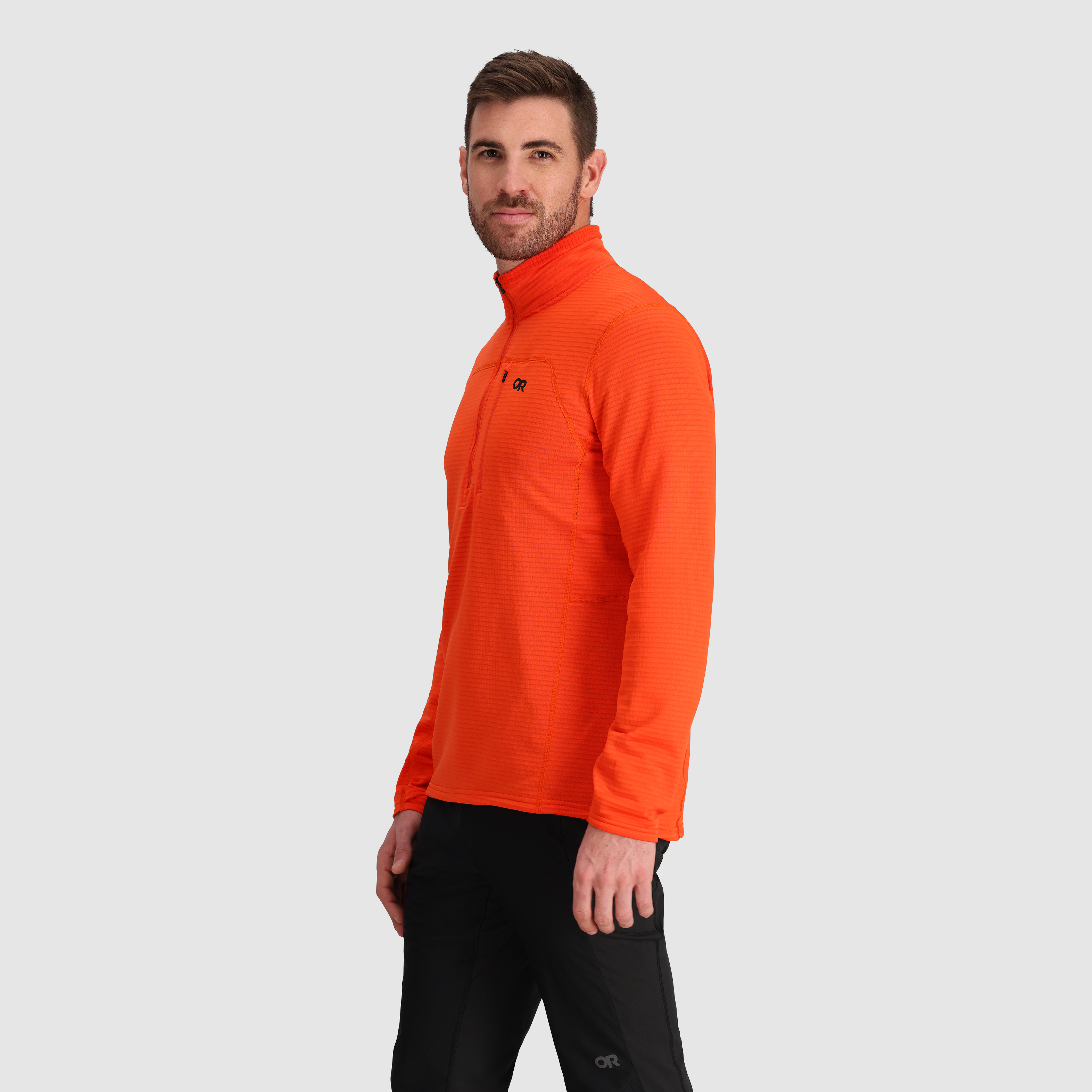 Men's Vigor Grid Fleece Half Zip Jacket for Hiking & Outdoor