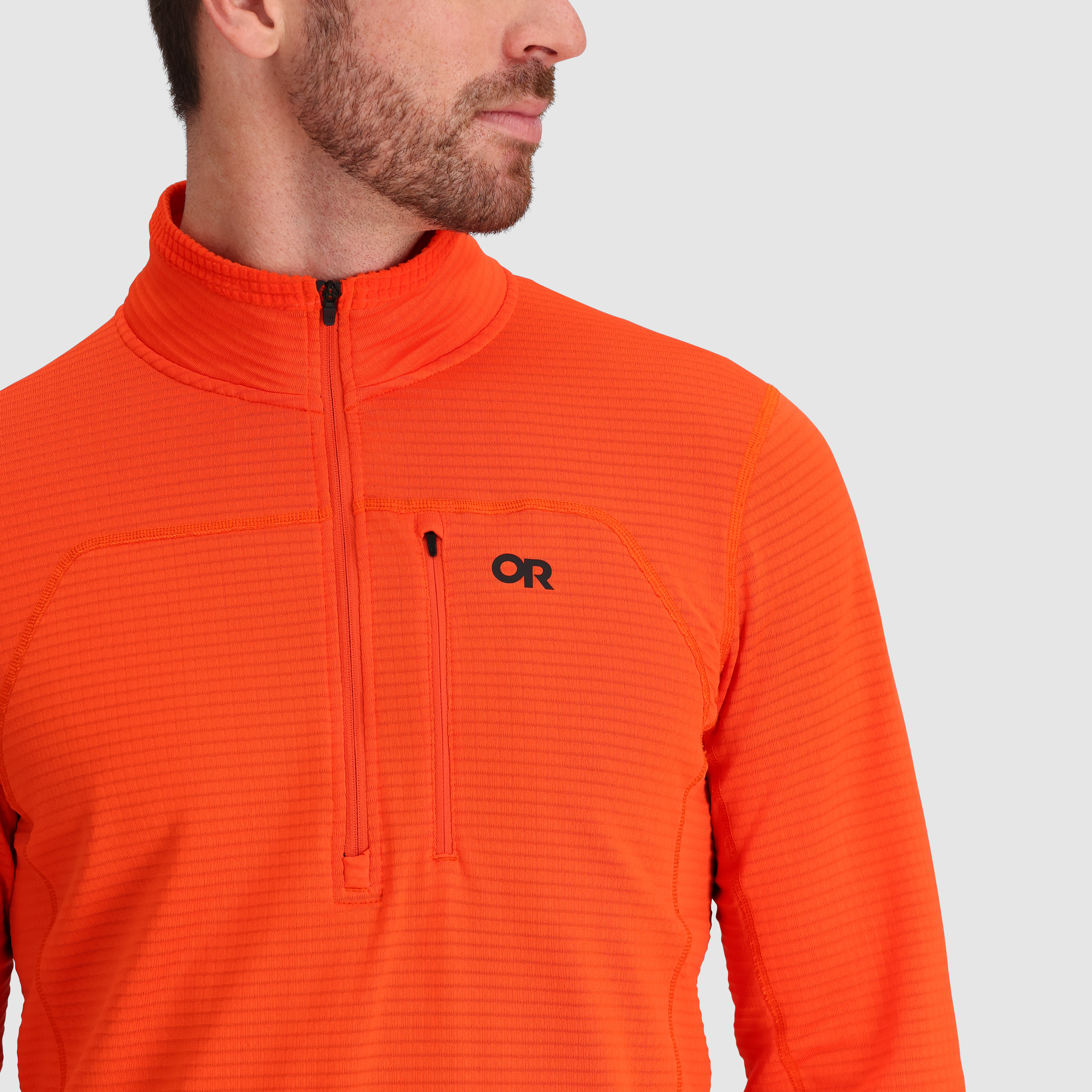Men's Vigor Grid Fleece Half Zip Jacket for Hiking & Outdoor