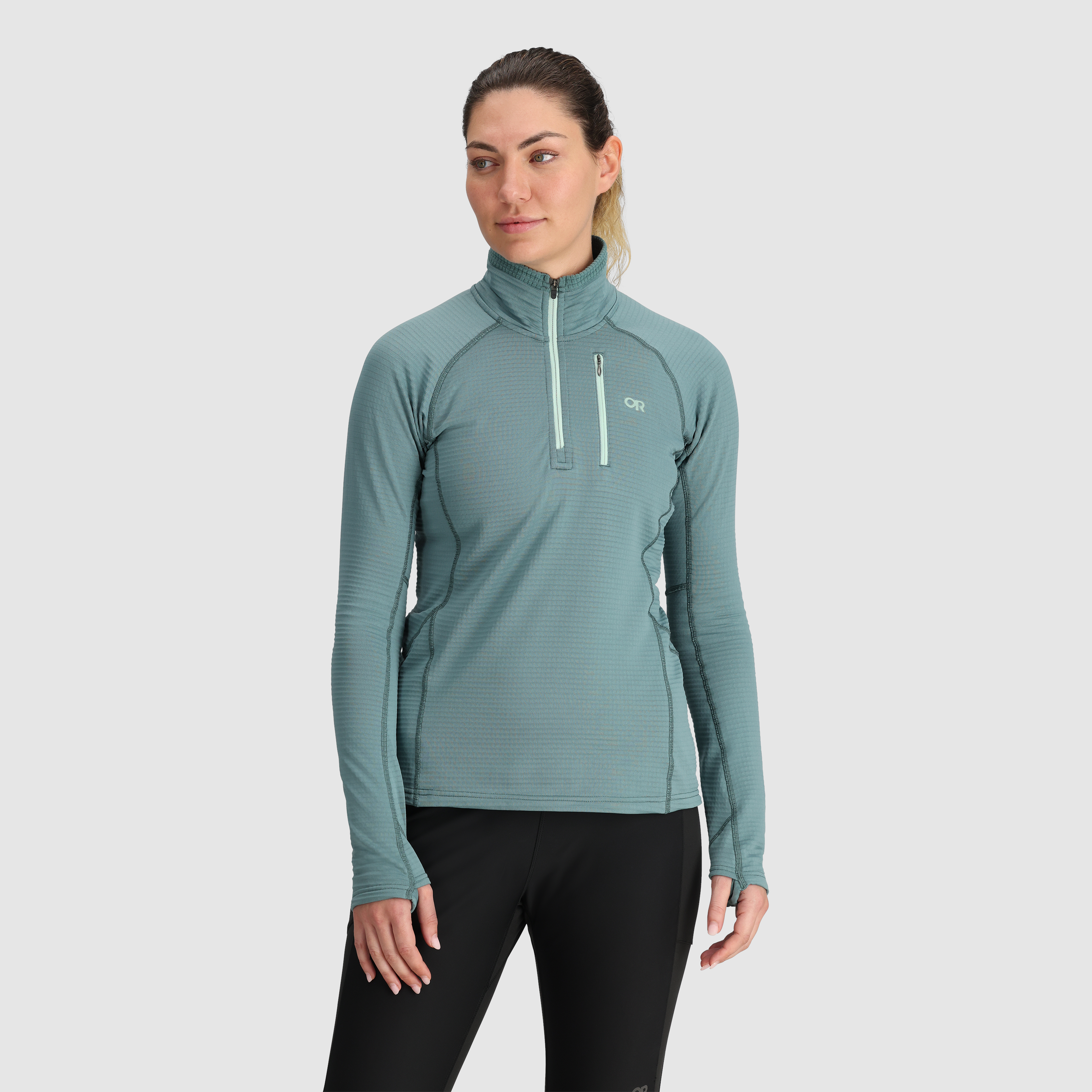 Women's Vigor Grid Fleece Quarter Zip for Outdoor Activities